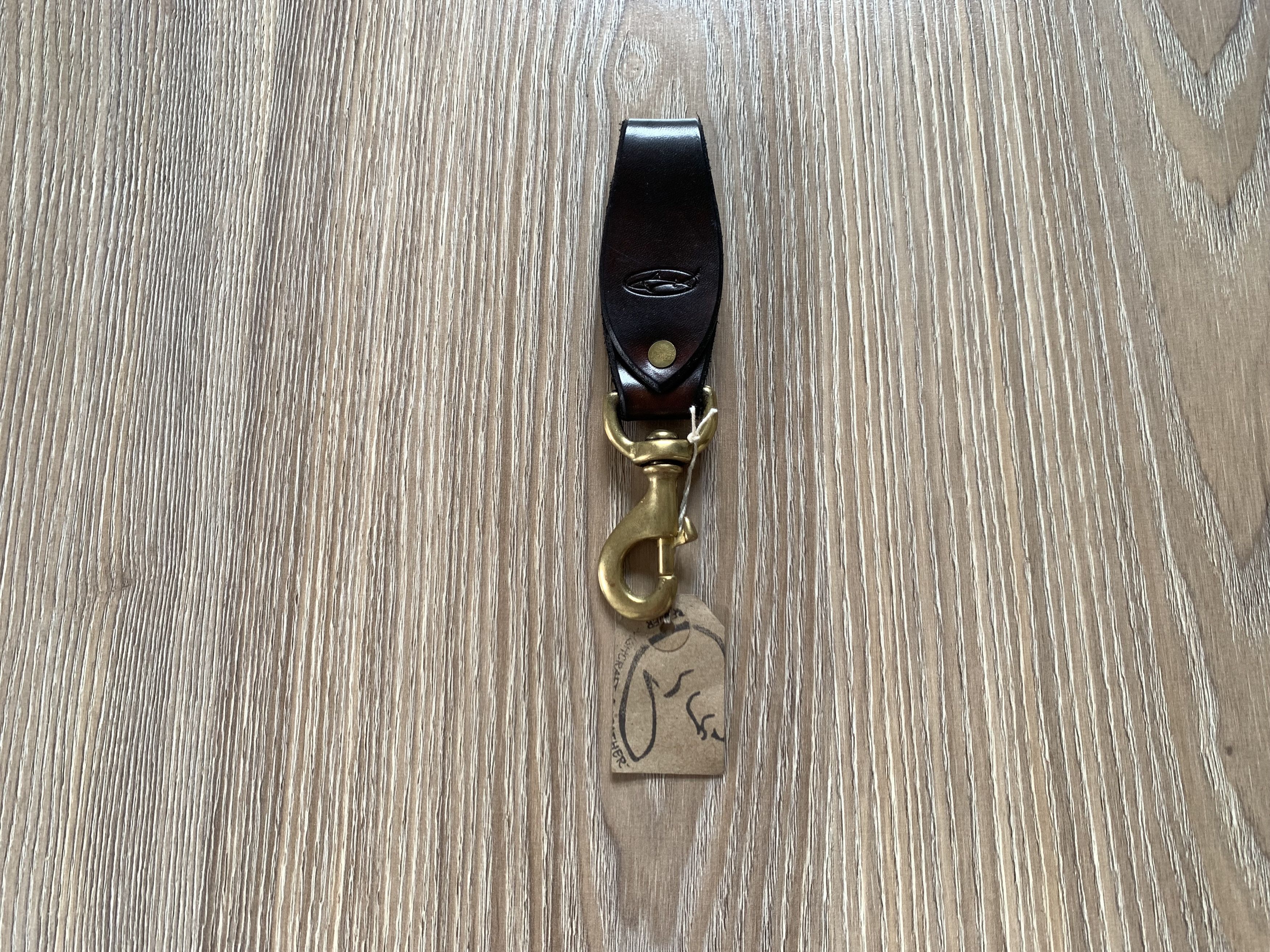 Handmade Black Heavy Leather Keychain With Carabiner Size ONE SIZE - 6 Thumbnail