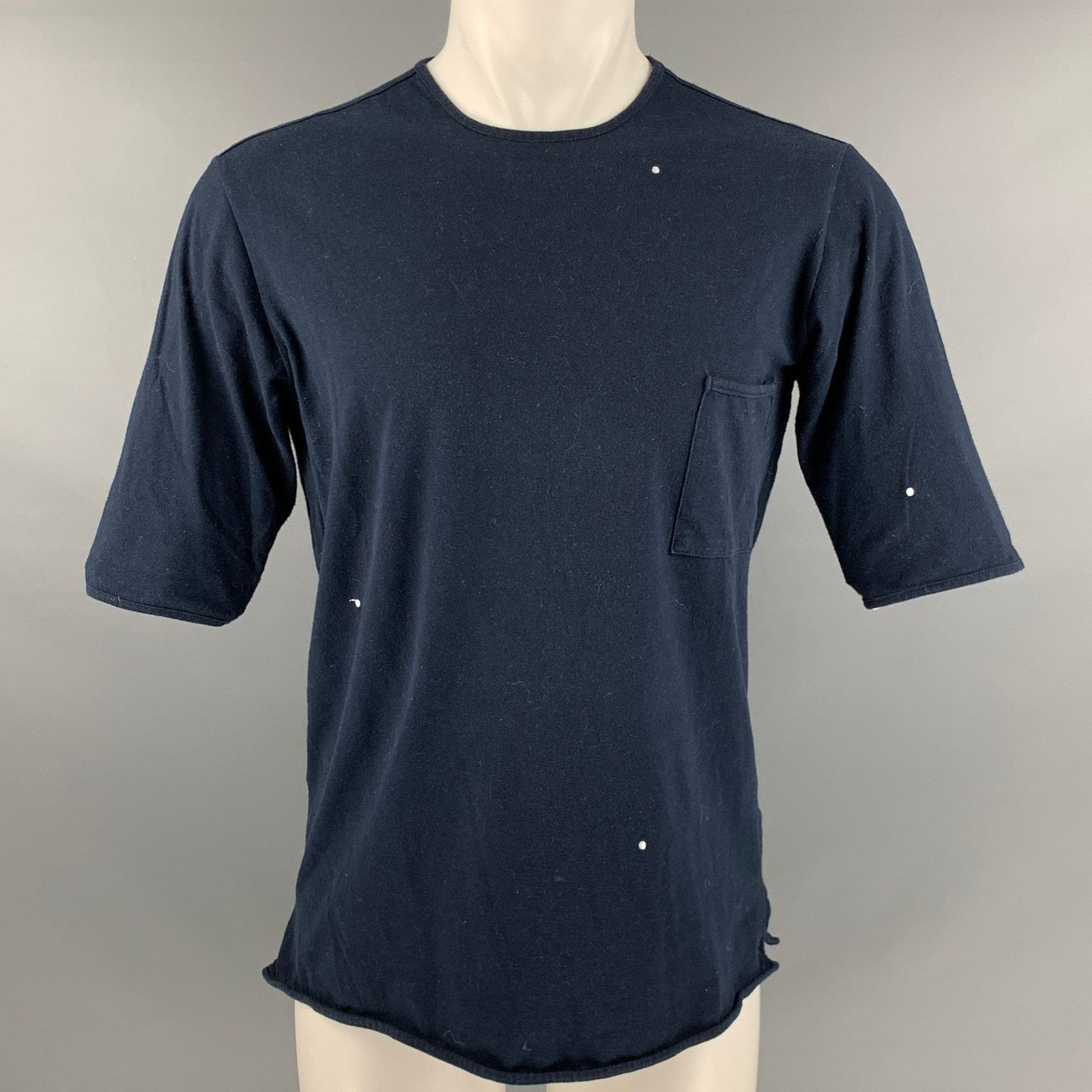 Other Navy White Embroidery Cotton Polyamide Crew Neck T-shirt Size US M / EU 48-50 / 2 - 1 Thumbnail