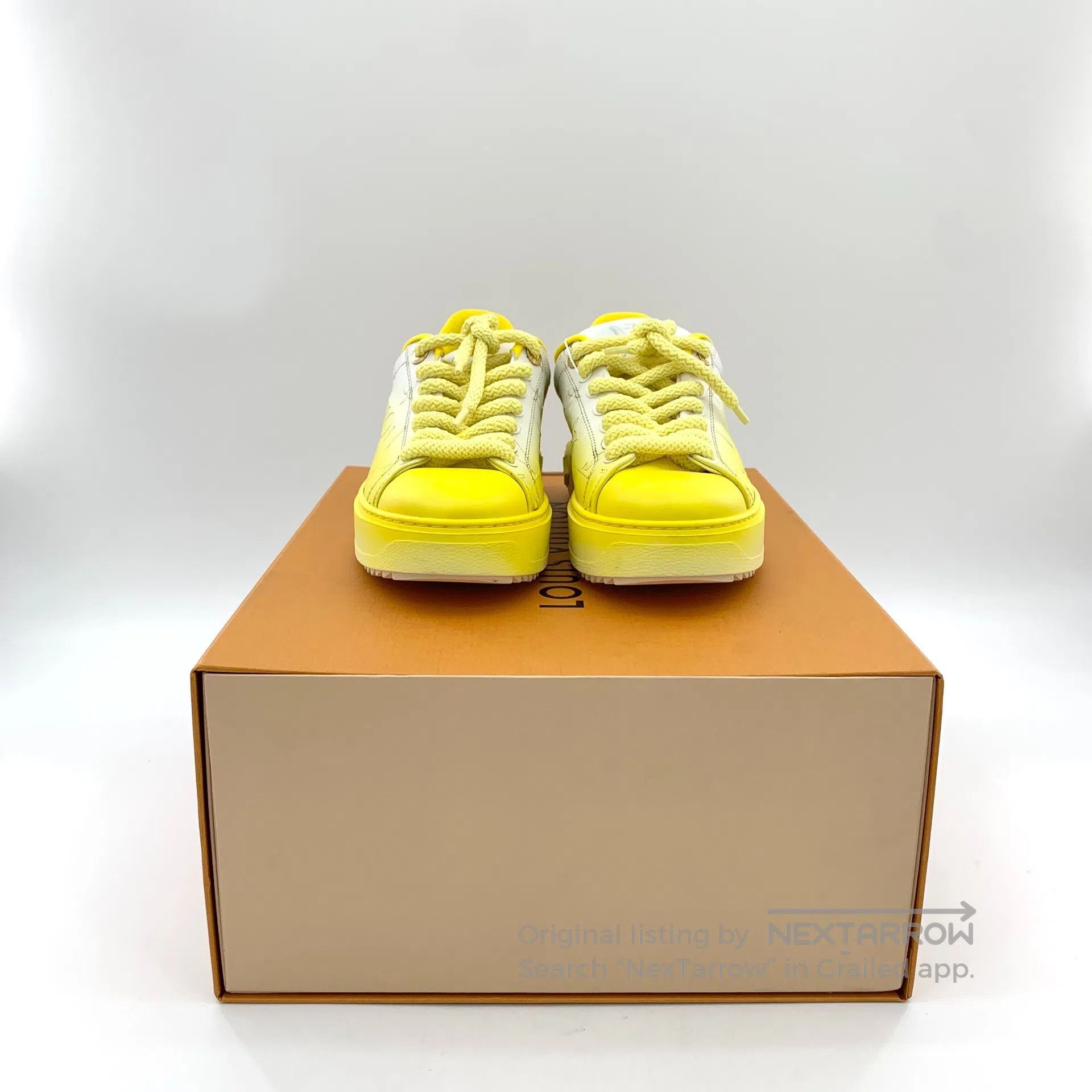 Louis Vuitton Louis Vuitton Yellow logo monogram print laced casual flat Size US 5 / EU 37 - 8 Thumbnail