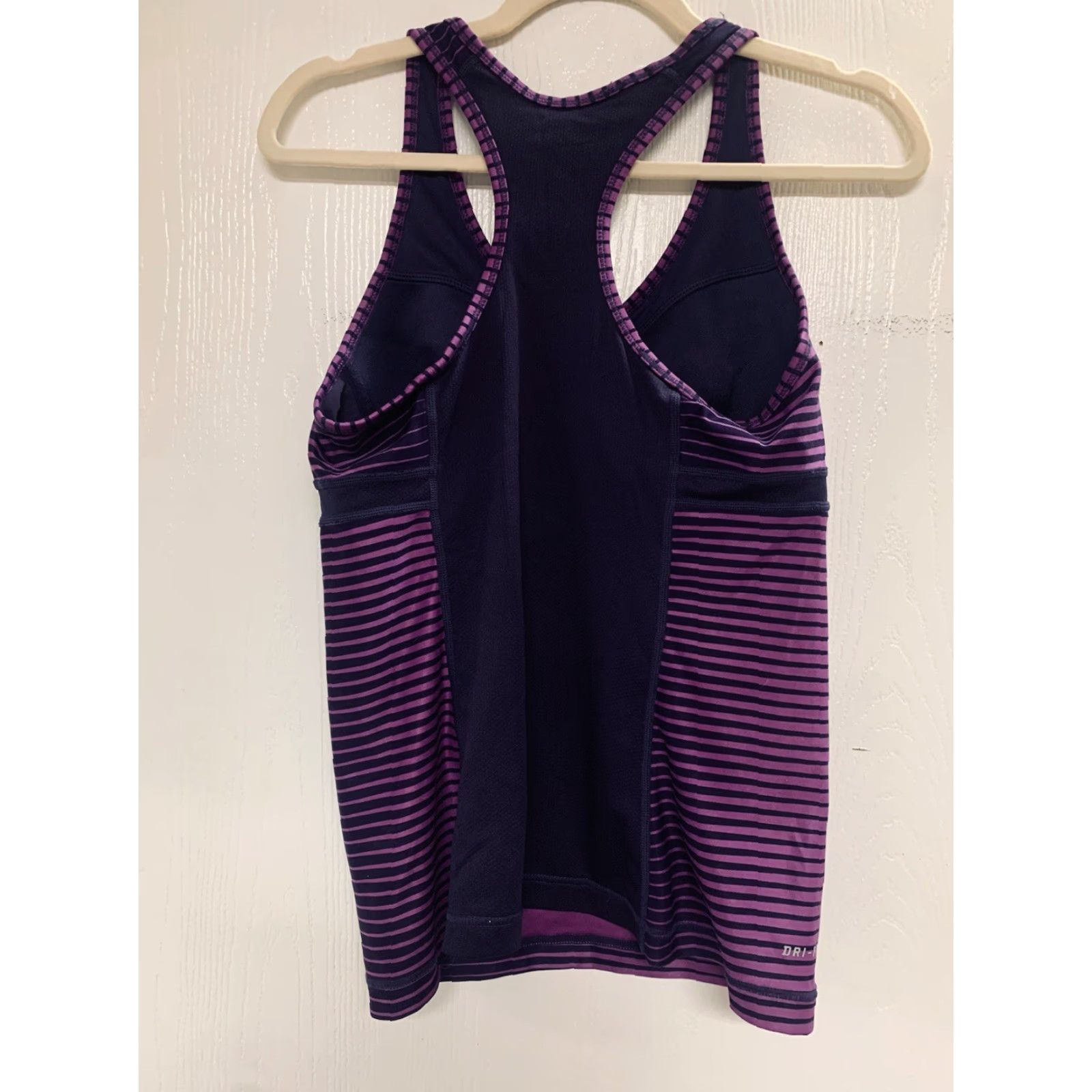 Nike Nike Dri-Fit Purple Dedication Print Racerback Workout Bra Top M Women's Tank Purple Racerback 92% Polyester 8% Spandex Size M / US 6-8 / IT 42-44 - 6 Thumbnail