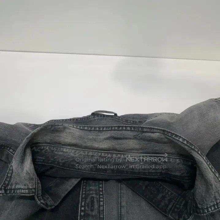 Balenciaga SS21 Ripped Denim Long Sleeve Shirt.
