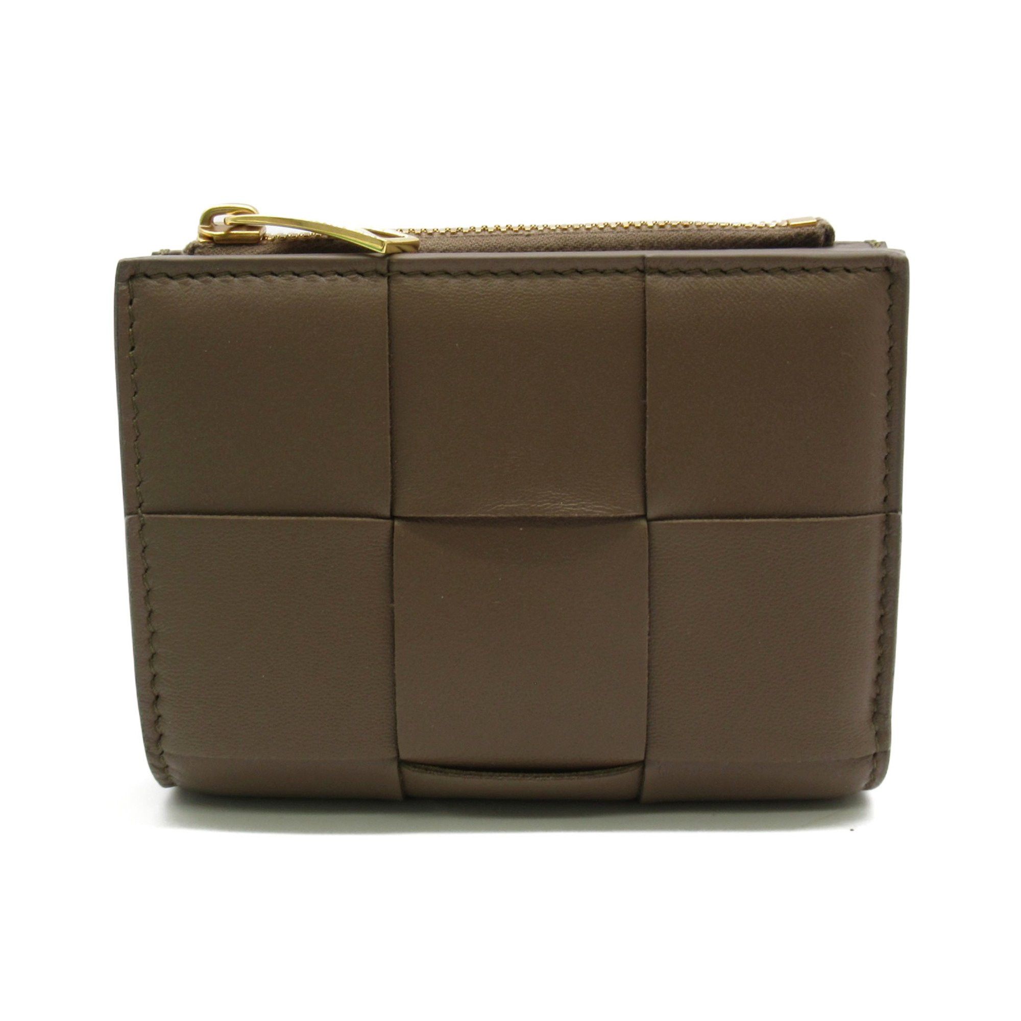 image of Bottega Veneta Wallet Brown Taupe Gray Leather 742698Vcqc42560, Women's