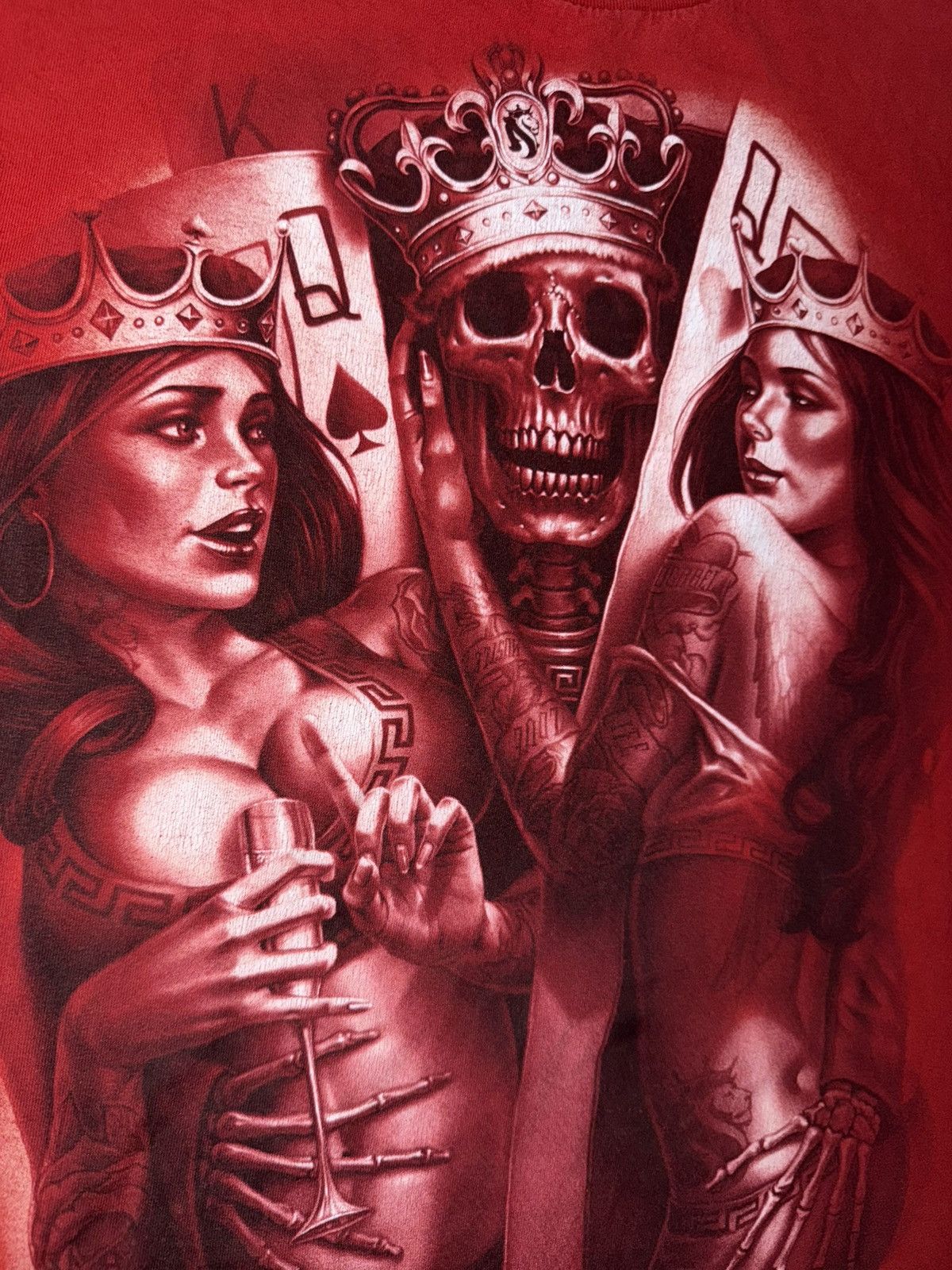Other Vintage OGABEL Y2k Tattoo Skeleton King Azteca QueensT-Shirt Size US L / EU 52-54 / 3 - 4 Thumbnail