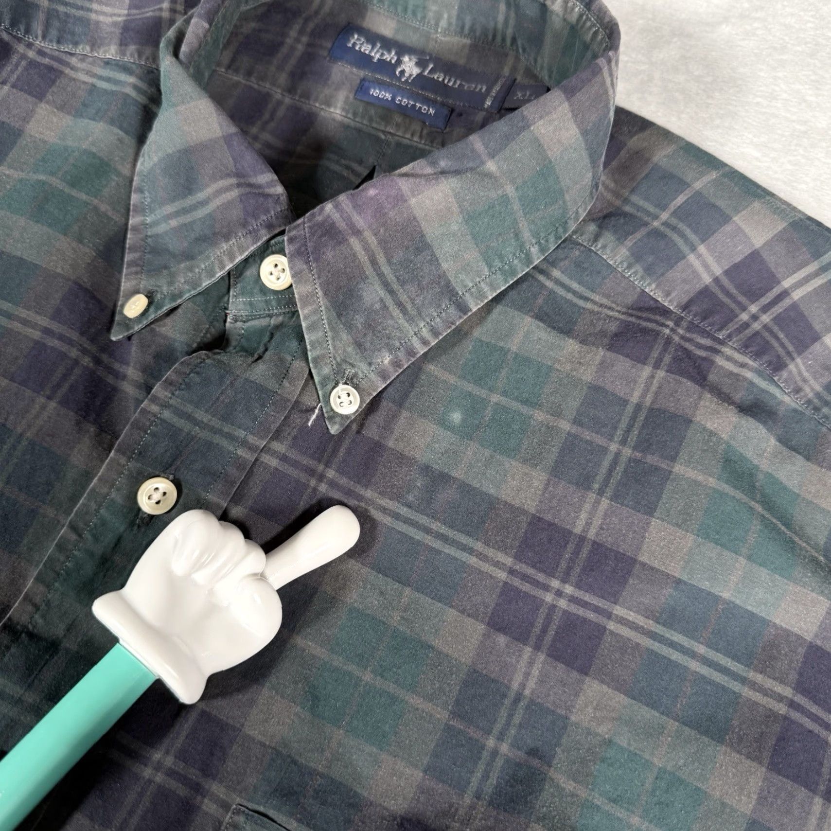 Polo Ralph Lauren VINTAGE Polo Ralph Lauren Shirt Plaid Button-Down XL Blue Mens Classic 90s Preppy Logo Crest Size US XL / EU 56 / 4 - 5 Thumbnail
