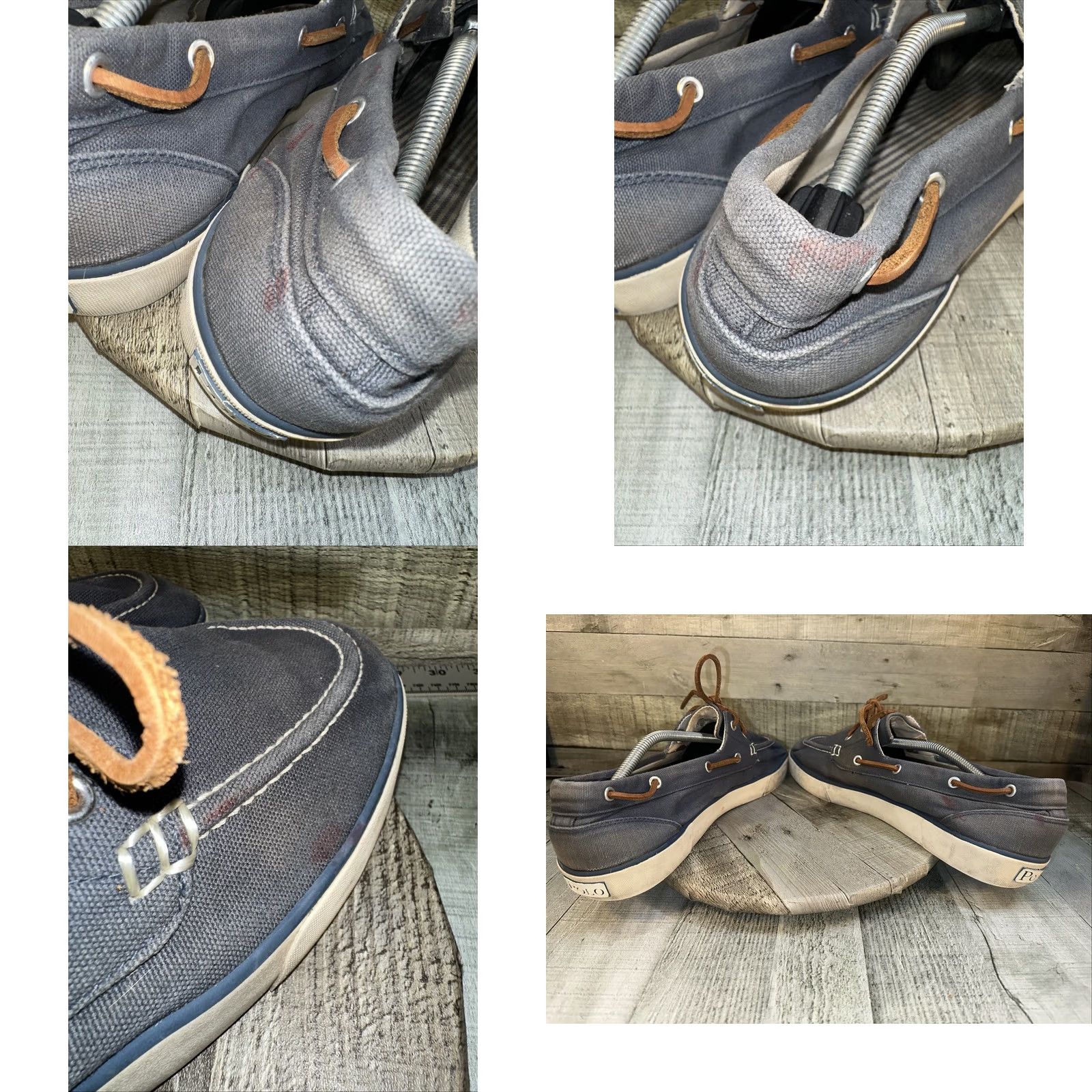 Ralph Lauren Polo Ralph Lauren Boat Shoes Men’s 13D Navy Canvas Leather Lace Loafers Size US L / EU 52-54 / 3 - 8 Thumbnail