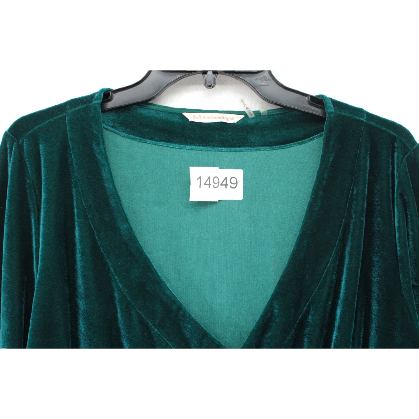 Soft Surroundings Soft Surroundings Blouse Women XL Green Velvet Christmas Party Gothic Long Sleeve Size XL / US 12-14 / IT 48-50 - 7 Thumbnail