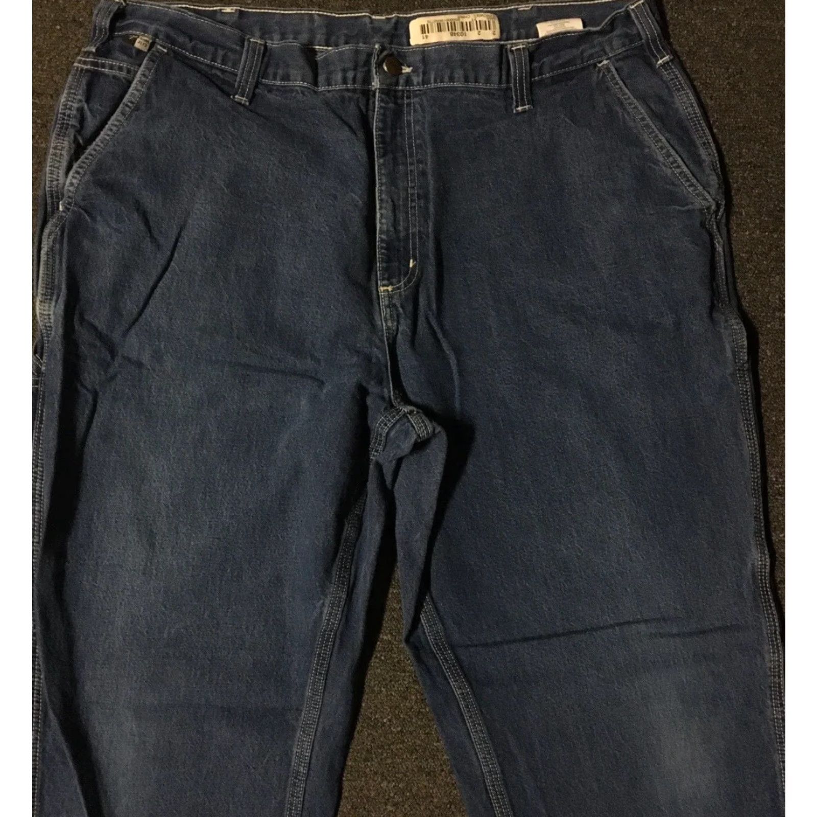 Carhartt VINTAGE Carhartt Jeans 40 BLUE Flame Resistant Distressed ARC2 90s Grunge Punk Workwear Men 33 IN Mens Size US 40 / EU 56 - 6 Thumbnail