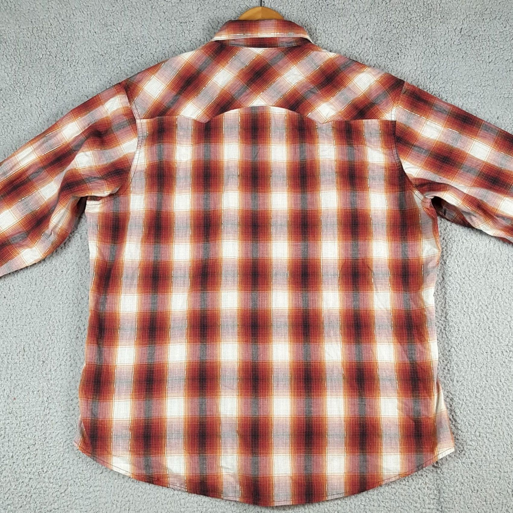 Wrangler VINTAGE Wrangler Shadow Plaid Western Peal Snap Men's XL Button Up Shirt Size US XL / EU 56 / 4 - 6 Thumbnail