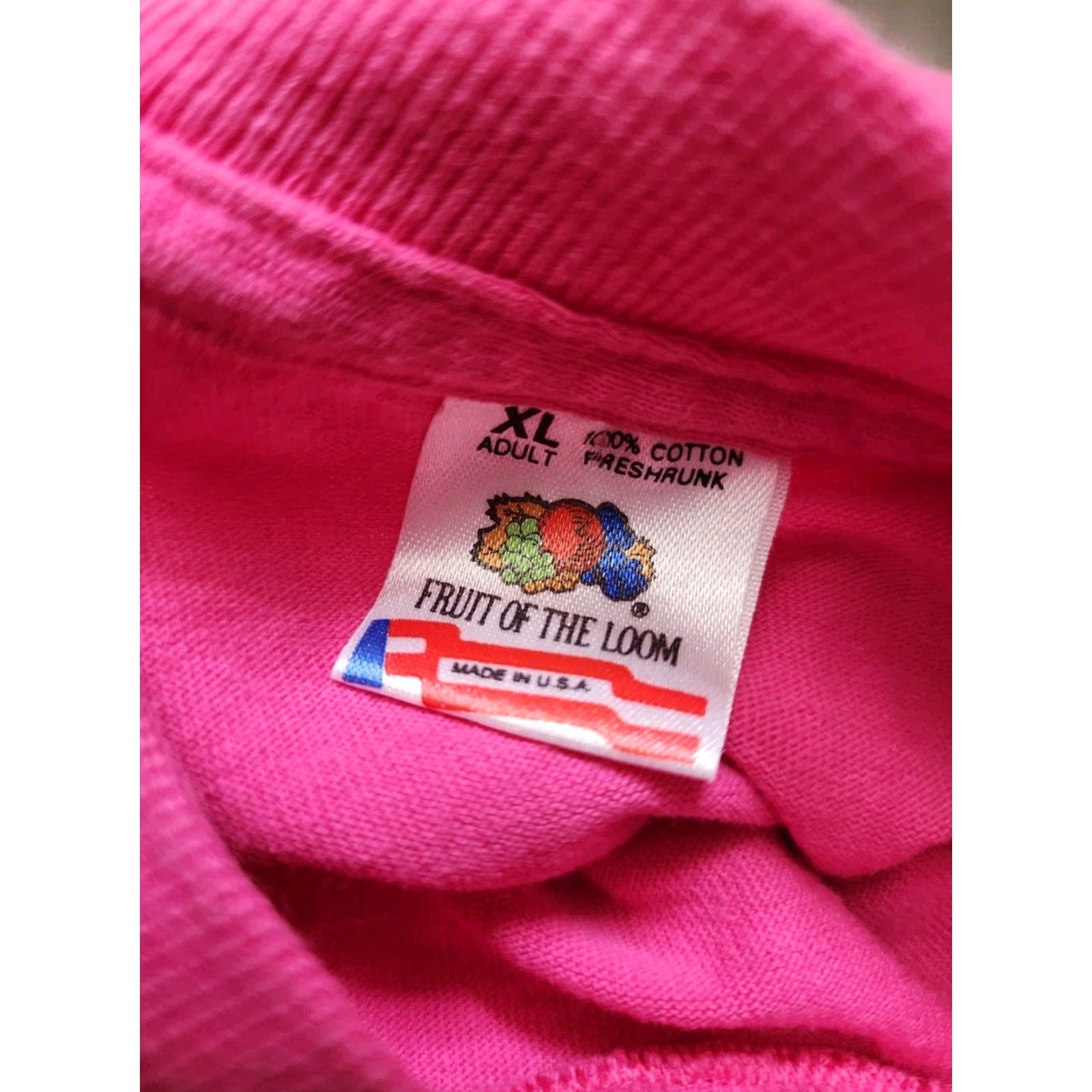 Fruit Of The Loom VINTAGE 80s Fruit of the Loom T Shirt Adult XL Pink Graphic Print Ocean Theme Mens Size US XL / EU 56 / 4 - 6 Thumbnail
