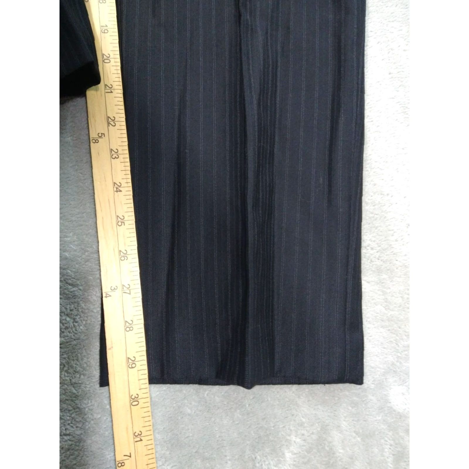 Chaps Chaps Dress Pants Mens 36x30 Black Pinstriped Wool Straight Leg Flat Front Dress Pants Mens Regular Black Wool Pinstriped Flat Front 36 Inseam 30 Size US 36 / EU 52 - 5 Thumbnail
