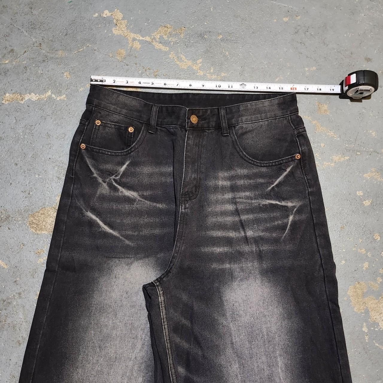 Japanese Brand Black baggy wide leg jeans distressed faded jeans Size US 32 / EU 48 - 3 Thumbnail