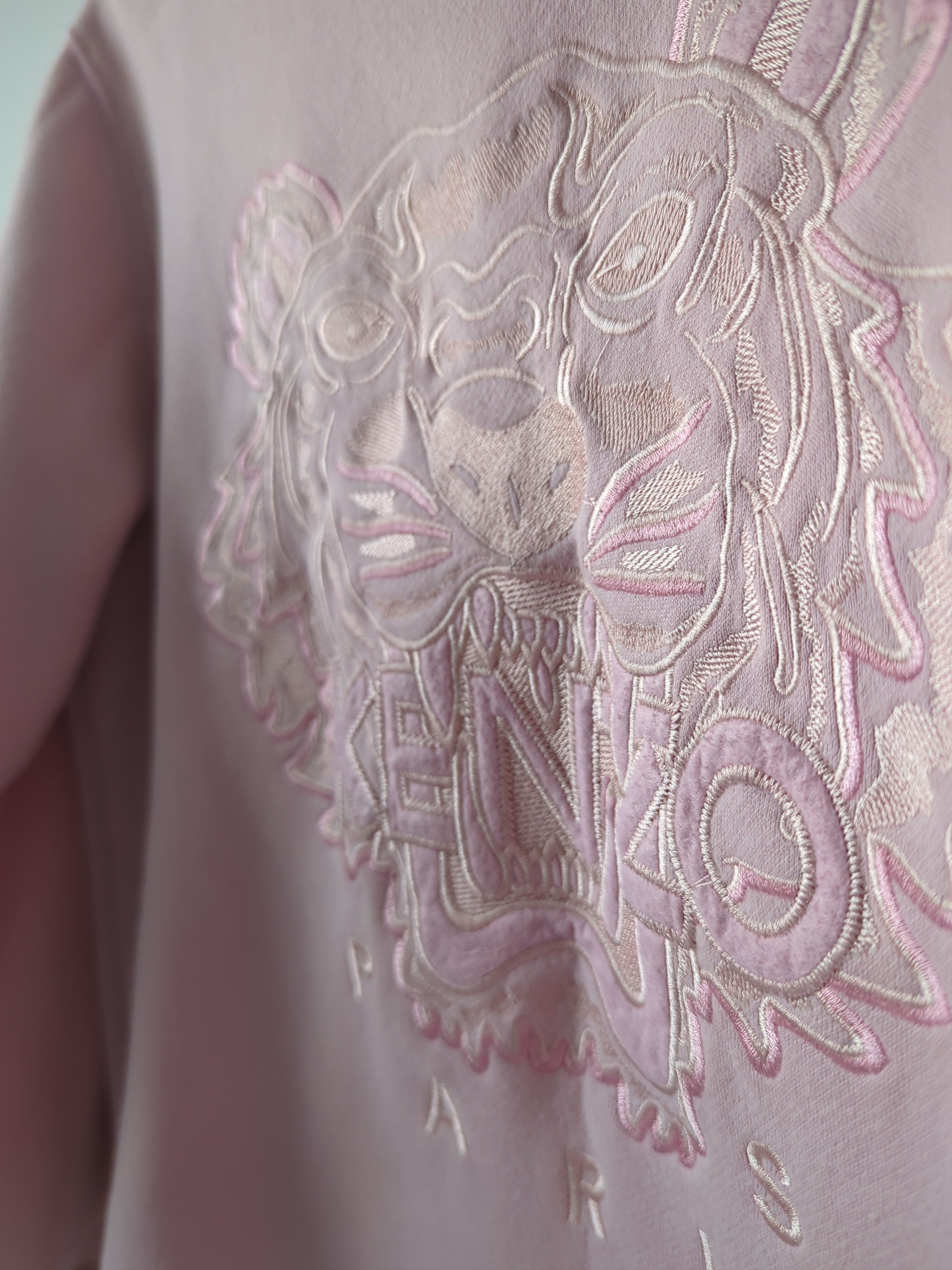 Kenzo Kenzo Paris Tiger Embroidered Sweatshirt Pink Pastel Size M / US 6-8 / IT 42-44 - 3 Thumbnail