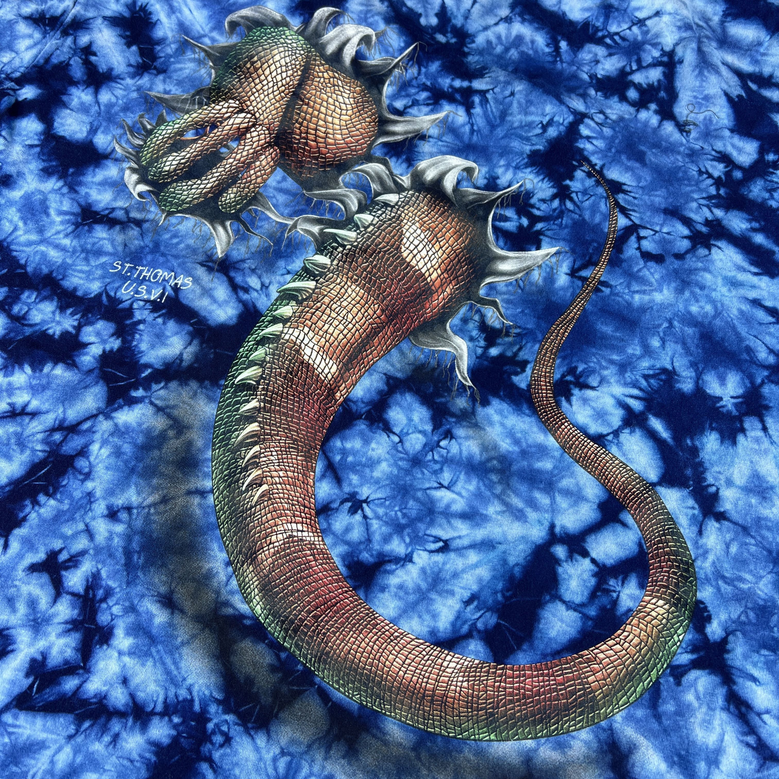 Vintage VTG Caballo Iguana Shirt Tie Dye Bust Out Big Graphic Tee Size US XL / EU 56 / 4 - 9 Thumbnail