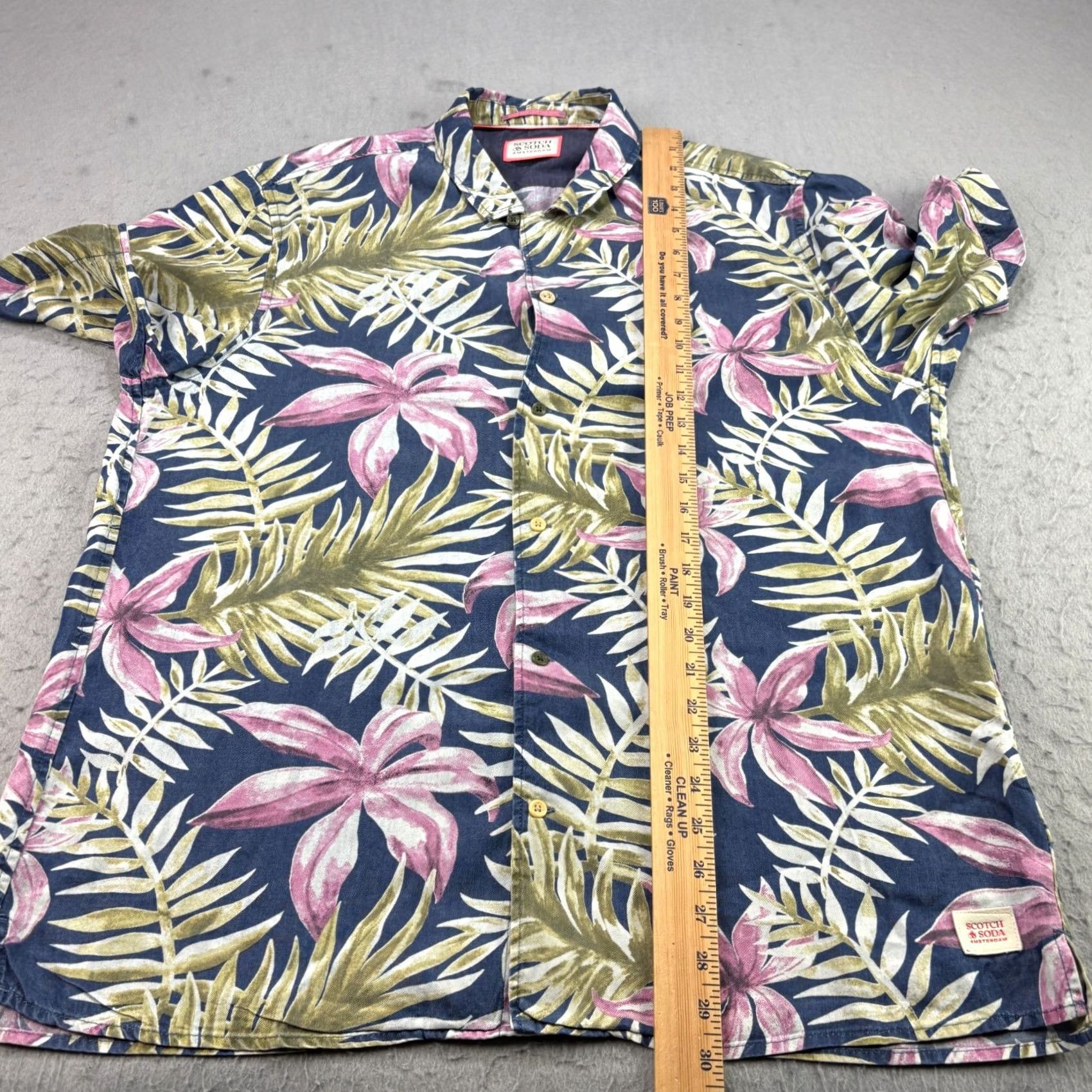 Scotch & Soda VINTAGE Scotch & Soda Shirt Mens XL Floral Hawaiian AOP Button Up Tropical Camp Viscose Size US XL / EU 56 / 4 - 5 Thumbnail