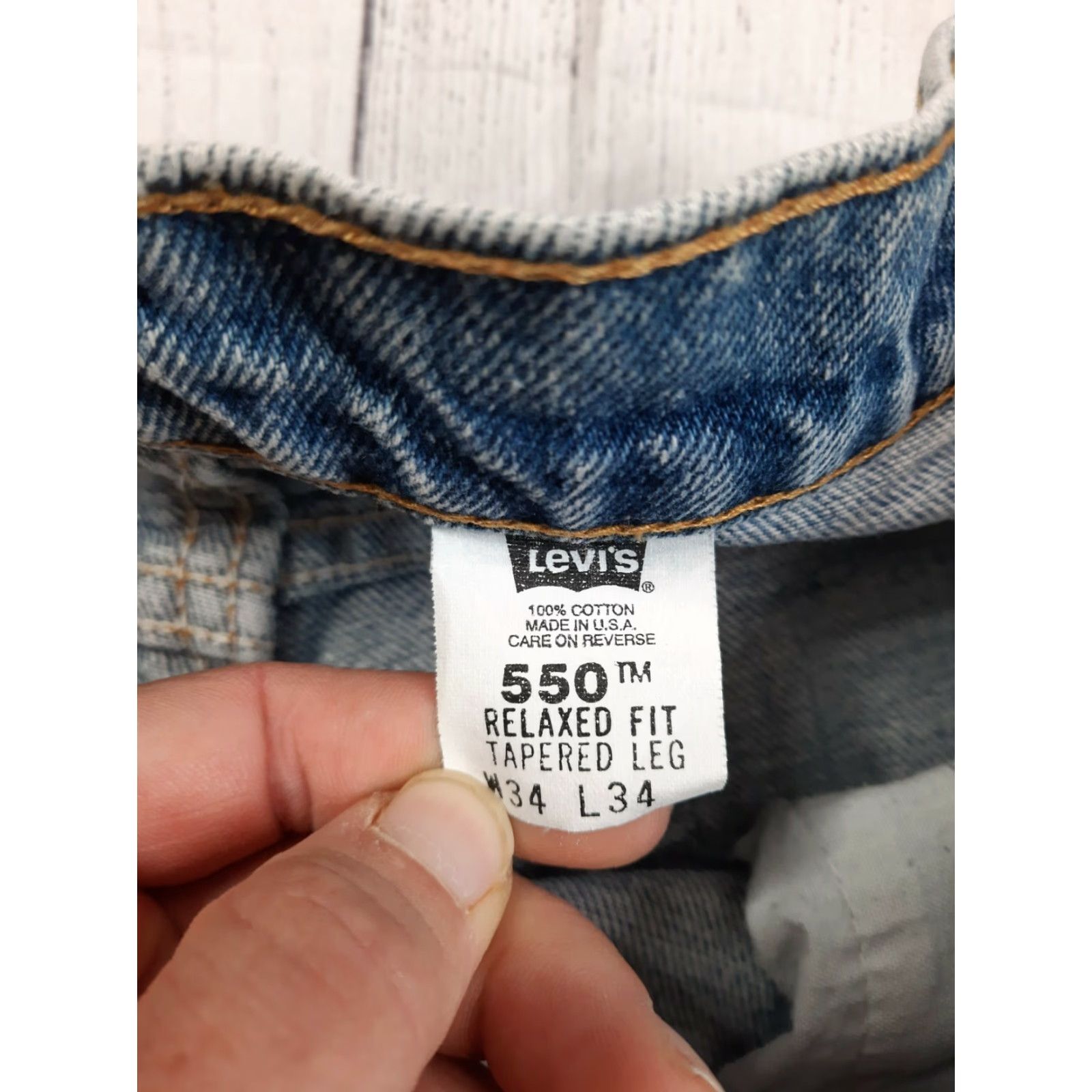 Levi's VINTAGE Levi's 550 Jeans - 34x34 - Relaxed Tapered Leg - Blue Denim - USA Made - Mens Jeans Size US 32 / EU 48 - 3 Thumbnail
