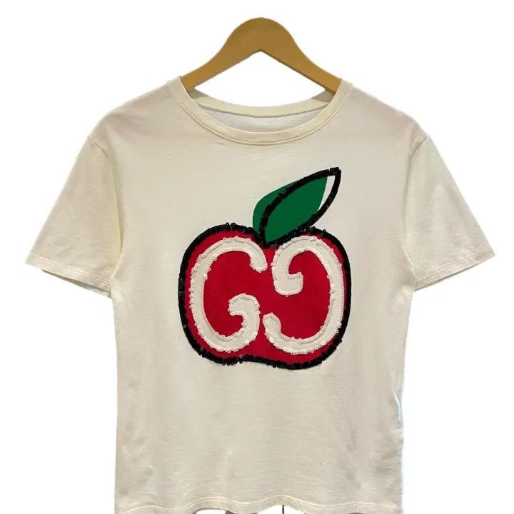 Gucci Gucci Sequin Apple Logo Short Sleeve T-shirt Size M / US 6-8 / IT 42-44 - 1 Thumbnail