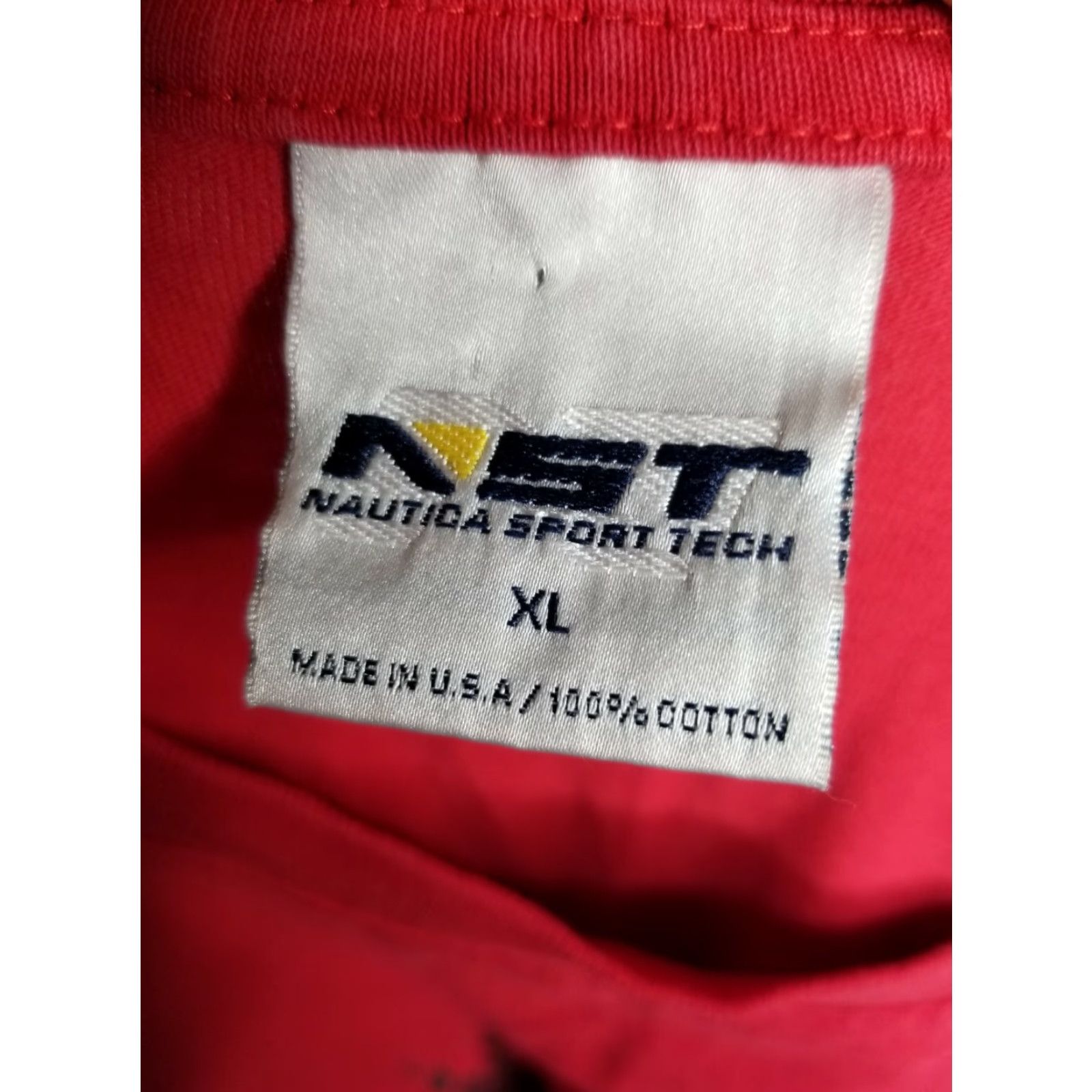 Nautica VINTAGE Nautica Sport Tech Red S/S T Shirt XL Mens United States 90s Crew Neck 100% Cotton Graphic Tee Size US XL / EU 56 / 4 - 4 Thumbnail
