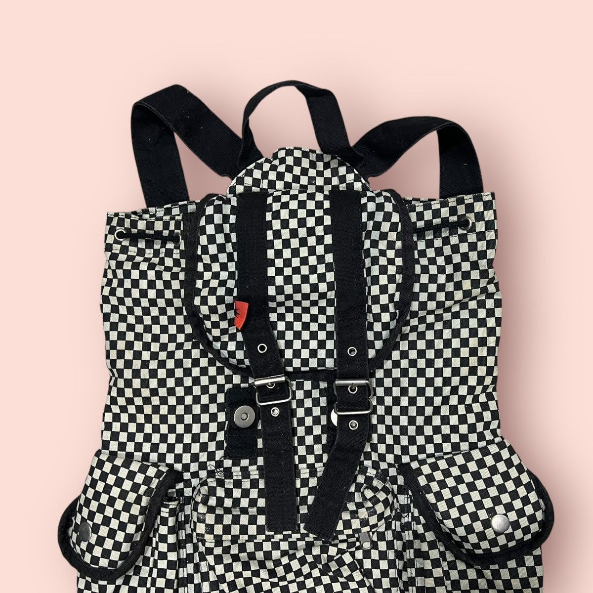 Vintage VINTAGE JAPAN DESIGN CHECKERED CANVAS BACKPACK / RUCKSACK Size ONE SIZE - 5 Thumbnail