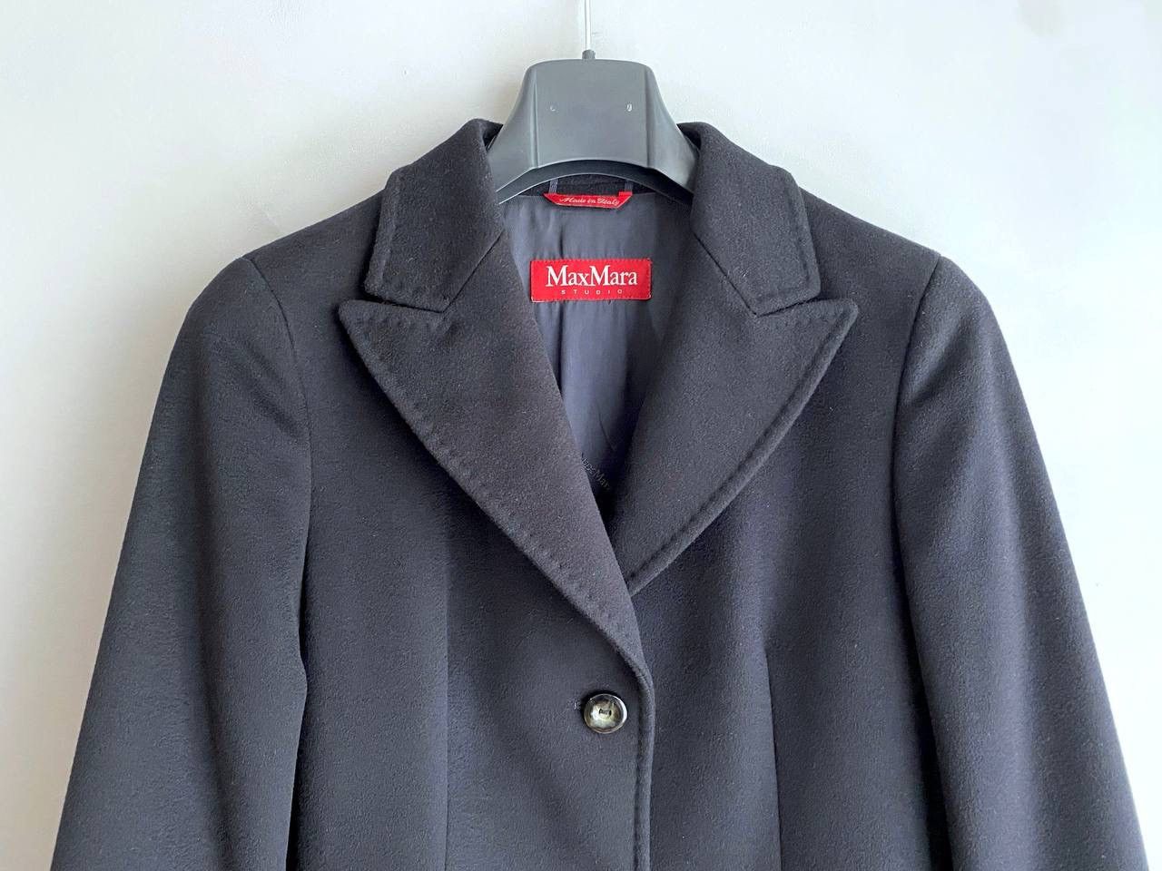 Designer × Max Mara Max Mara Studio Women's Wool Black Coat Size M / US10 / UK12 Size M / US 6-8 / IT 42-44 - 4 Thumbnail