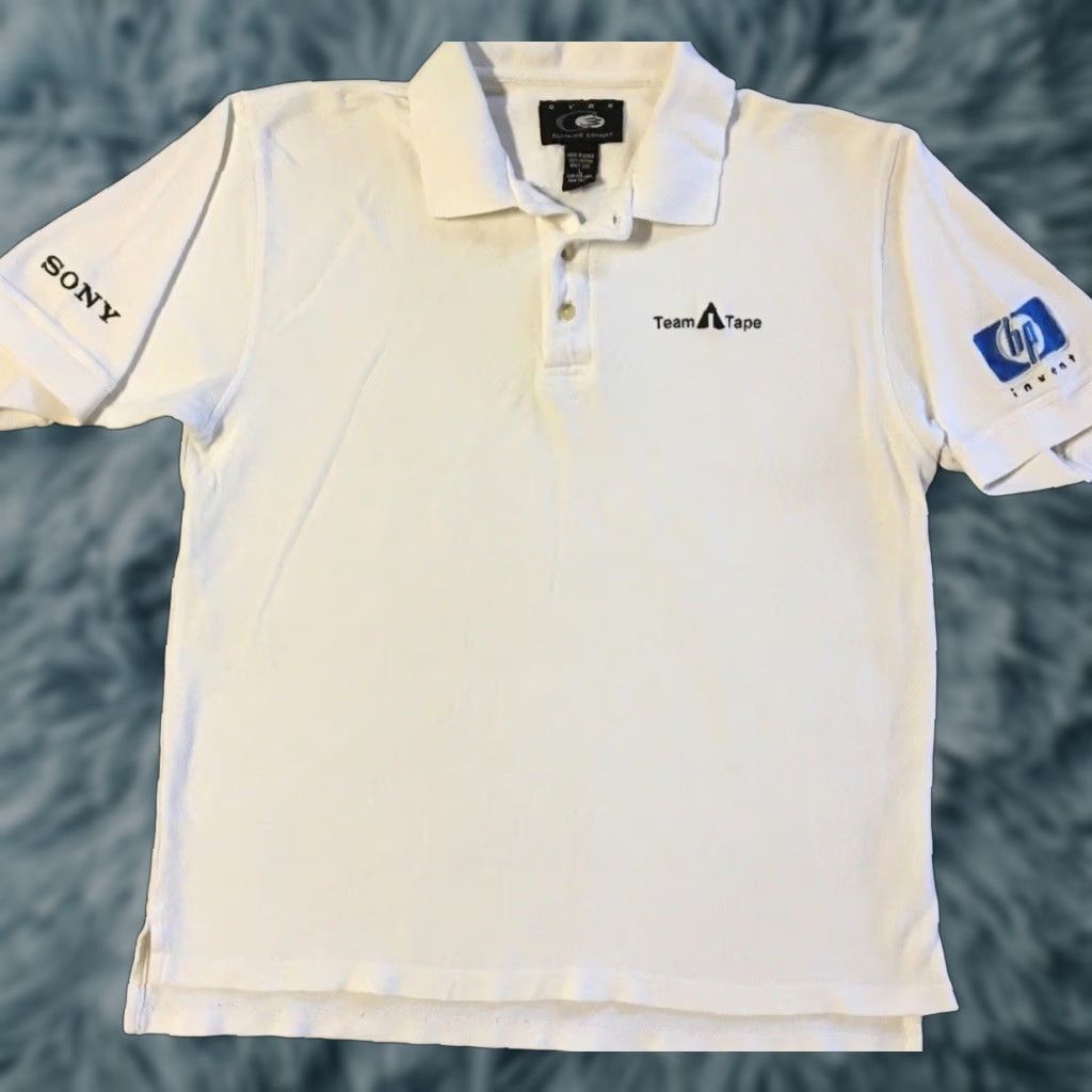Sony VINTAGE Sony HP Faded Polo Shirt M Men White Cotton Polo Shirt 90s Grunge Apple Sony Vx1000 California USA 80s Hip Hop Tech Computer Size US M / EU 48-50 / 2 - 1 Thumbnail