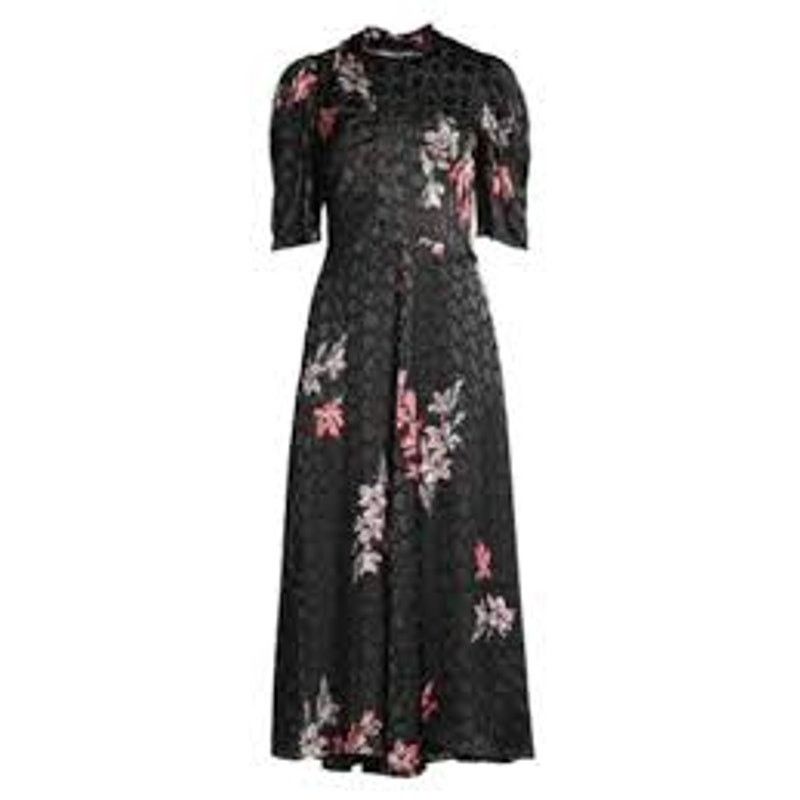Rebecca Taylor REBECCA TAYLOR Noha Puff Sleeve Floral Midi Dress Size M / US 6-8 / IT 42-44 - 10 Thumbnail