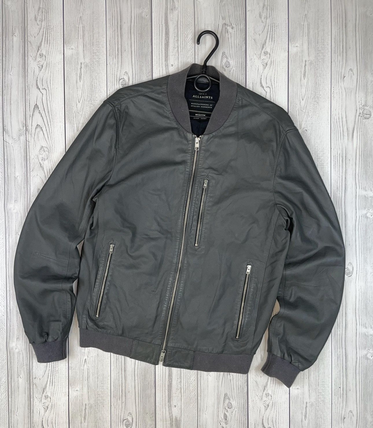 Allsaints Vintage Allsaints grey leather jacket size M Size US M / EU 48-50 / 2 - 1 Thumbnail