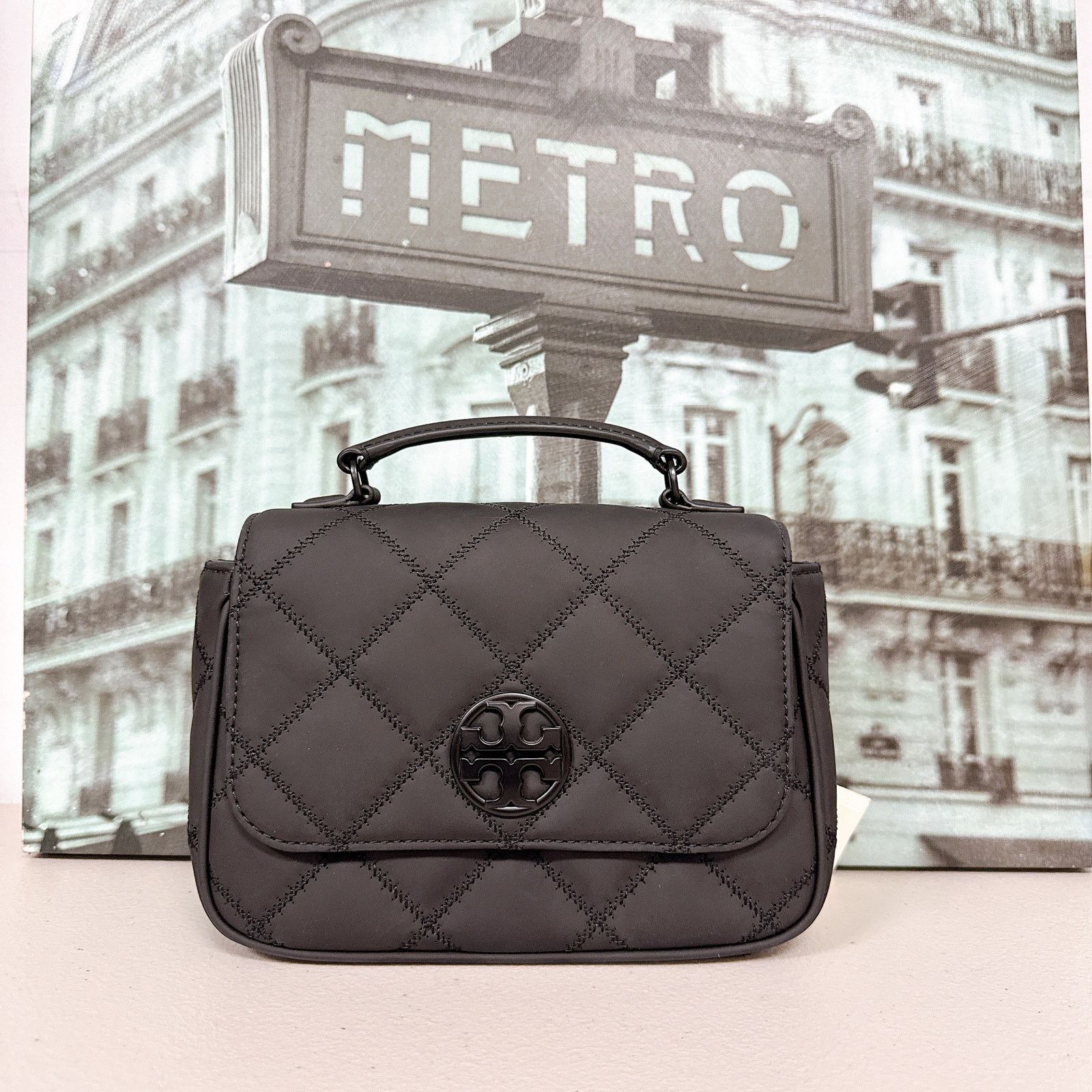 Tory Burch Tory Burch 87872 Willa Matte Mini Top Handle Bag Black Size ONE SIZE - 1 Thumbnail