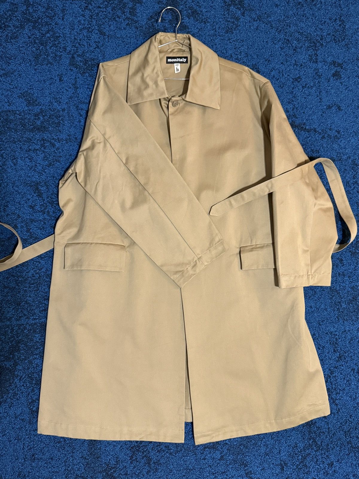 Monitaly Monitaly Beige Trench Coat Sz 42 Size US M / EU 48-50 / 2 - 1 Thumbnail