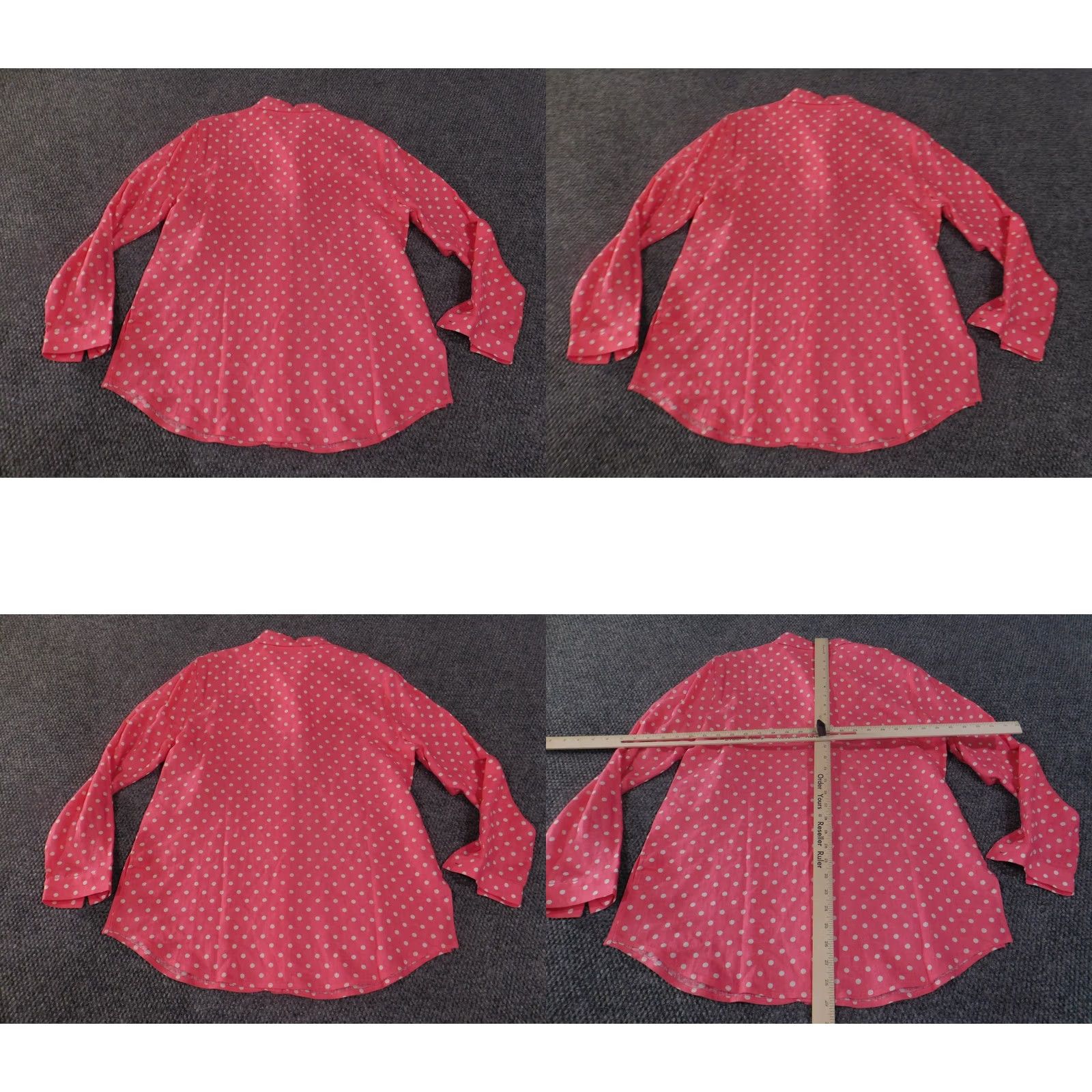 Vintage Susan Graver Blouse Womens PS Pink Linen Button Front Polka Dot Collared Casual Size S / US 4 / IT 40 - 8 Thumbnail