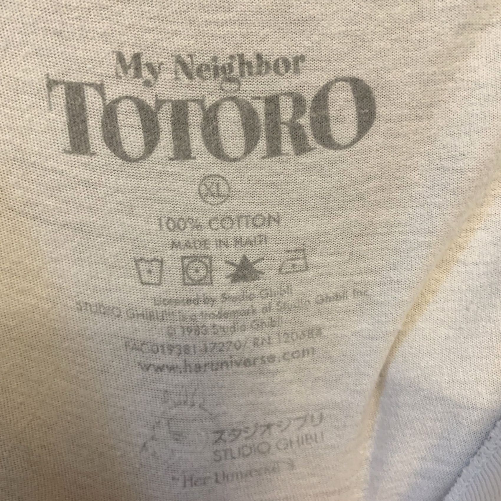 Vintage VINTAGE my neighbor totoro shirt XS XL 100% cotton white v-neck Japan anime 366 Size US XL / EU 56 / 4 - 2 Thumbnail