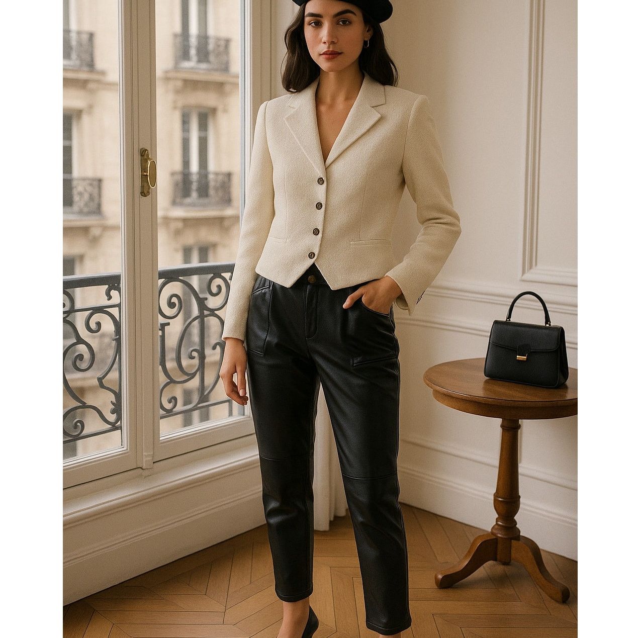 Young Fabulous & Broke Young Fabulous & Broke Faux Black Leather Trousers Sz XS Size 27" / US 4 / IT 40 - 1 Thumbnail