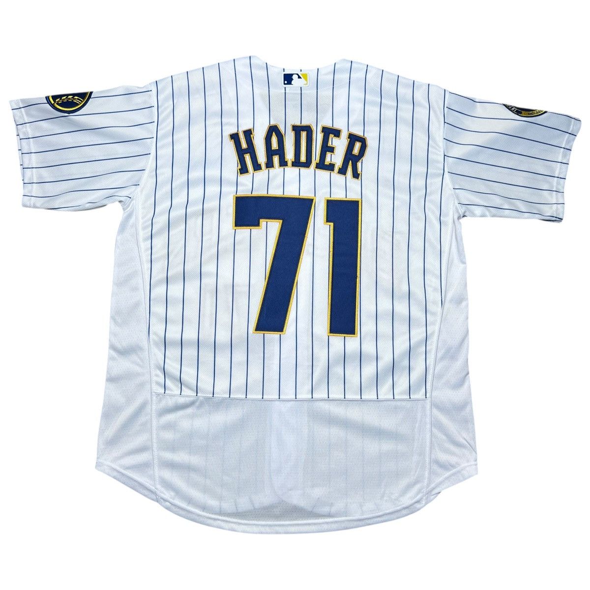 MLB × Nike MLB Milwaukee Brewers Josh Hader 71 Nike Pinstripe Jersey Size US XL / EU 56 / 4 - 2 Thumbnail