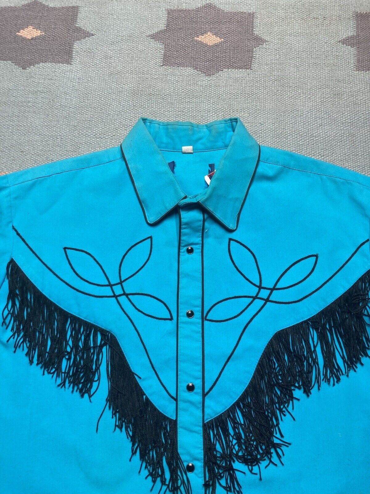 Vintage × Wrangler Wrangler Pearl snap shirt fringe tassels western cowboy XL Size US XL / EU 56 / 4 - 6 Thumbnail