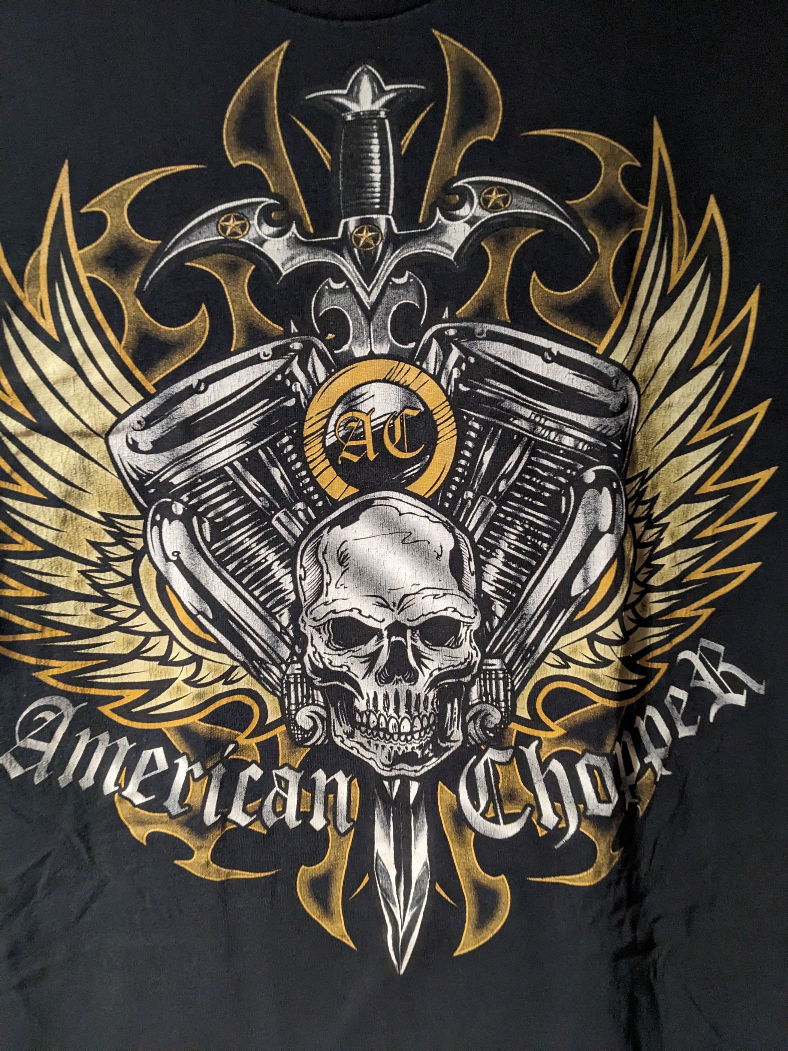 Harley Davidson × Vintage × West Coast Choppers Vintage Y2K American Choppers Motorcycle Skull Large T-Shirt Size US L / EU 52-54 / 3 - 2 Thumbnail