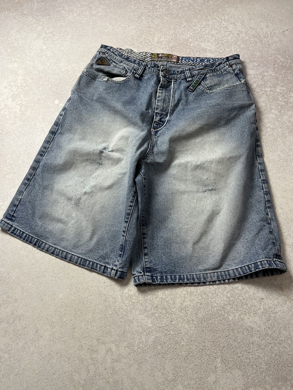 Akademiks VTG Akademiks Men’s Denim Shorts Blue Denim Hip Hop Baggy Size US 36 / EU 52 - 6 Thumbnail