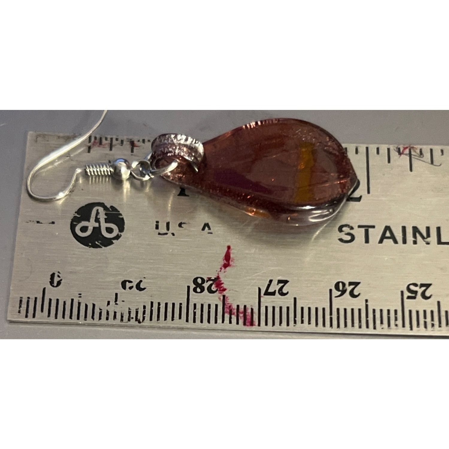 Murano Vtg Murano Glass Teardrop Dichroic Dangle Earrings Silver To Size ONE SIZE - 4 Thumbnail
