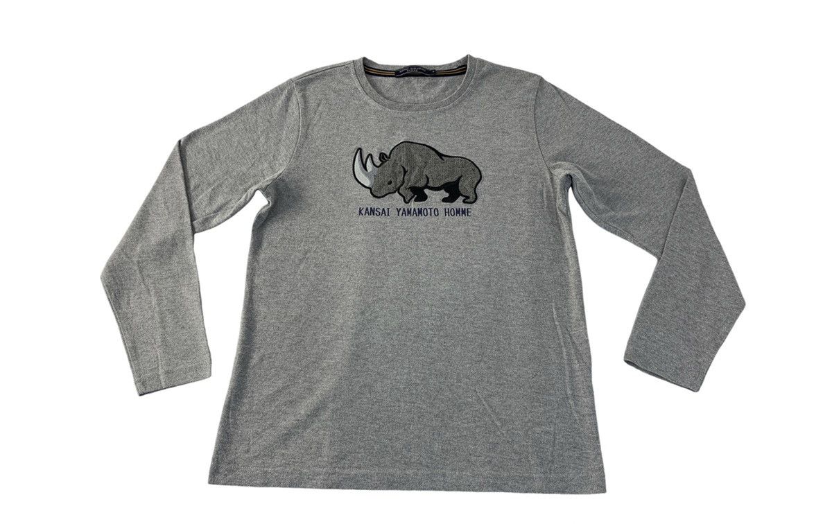 Kansai Yamamoto Kansai Yamamoto Homme Rhino Embroidery Logo Printed Tee Size US S / EU 44-46 / 1 - 1 Thumbnail