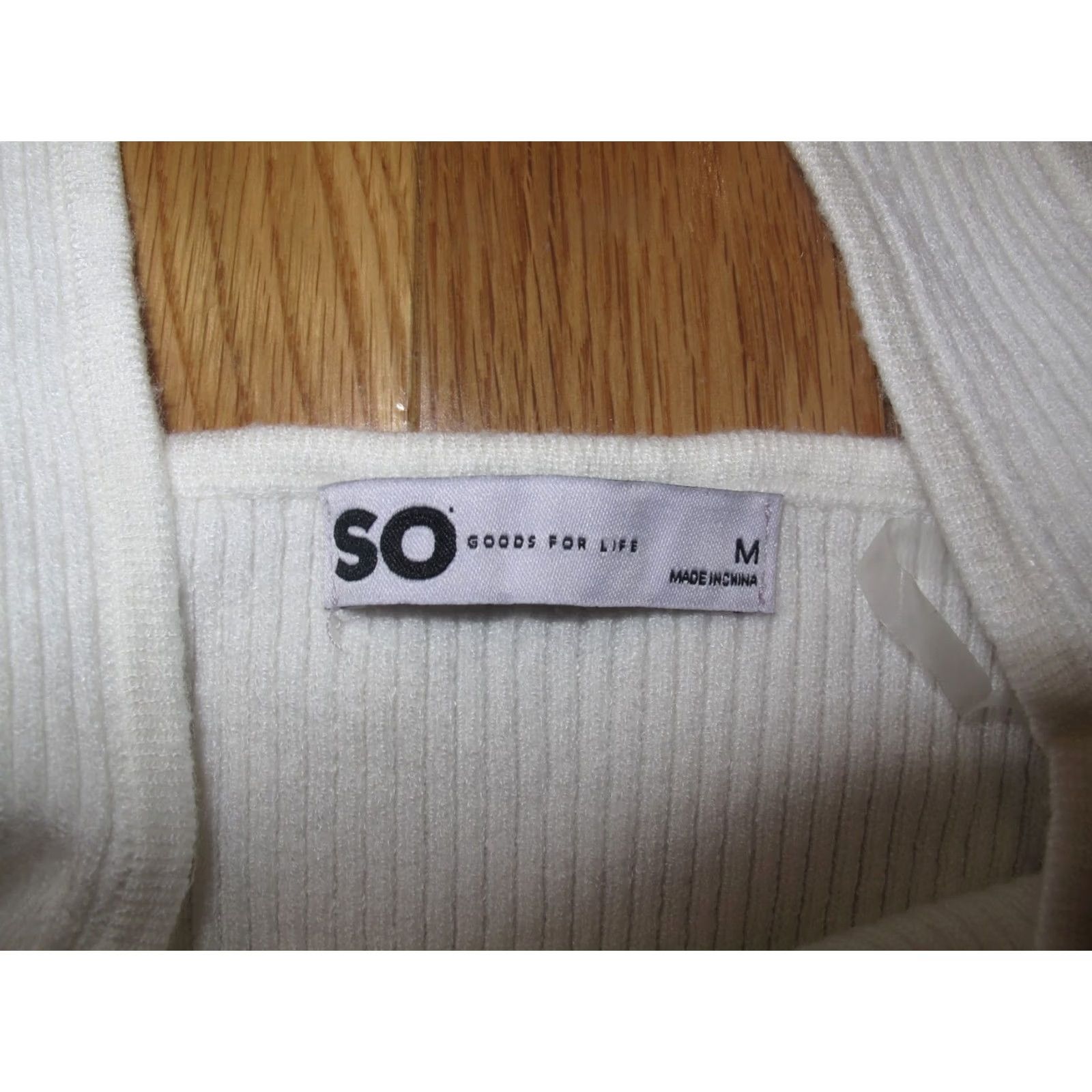 Alife SO Goods for Life Ribbed Crop Tank Top Women's M White Sleeveless Square Neck Tank Cropped Cotton USA Size M / US 6-8 / IT 42-44 - 4 Thumbnail