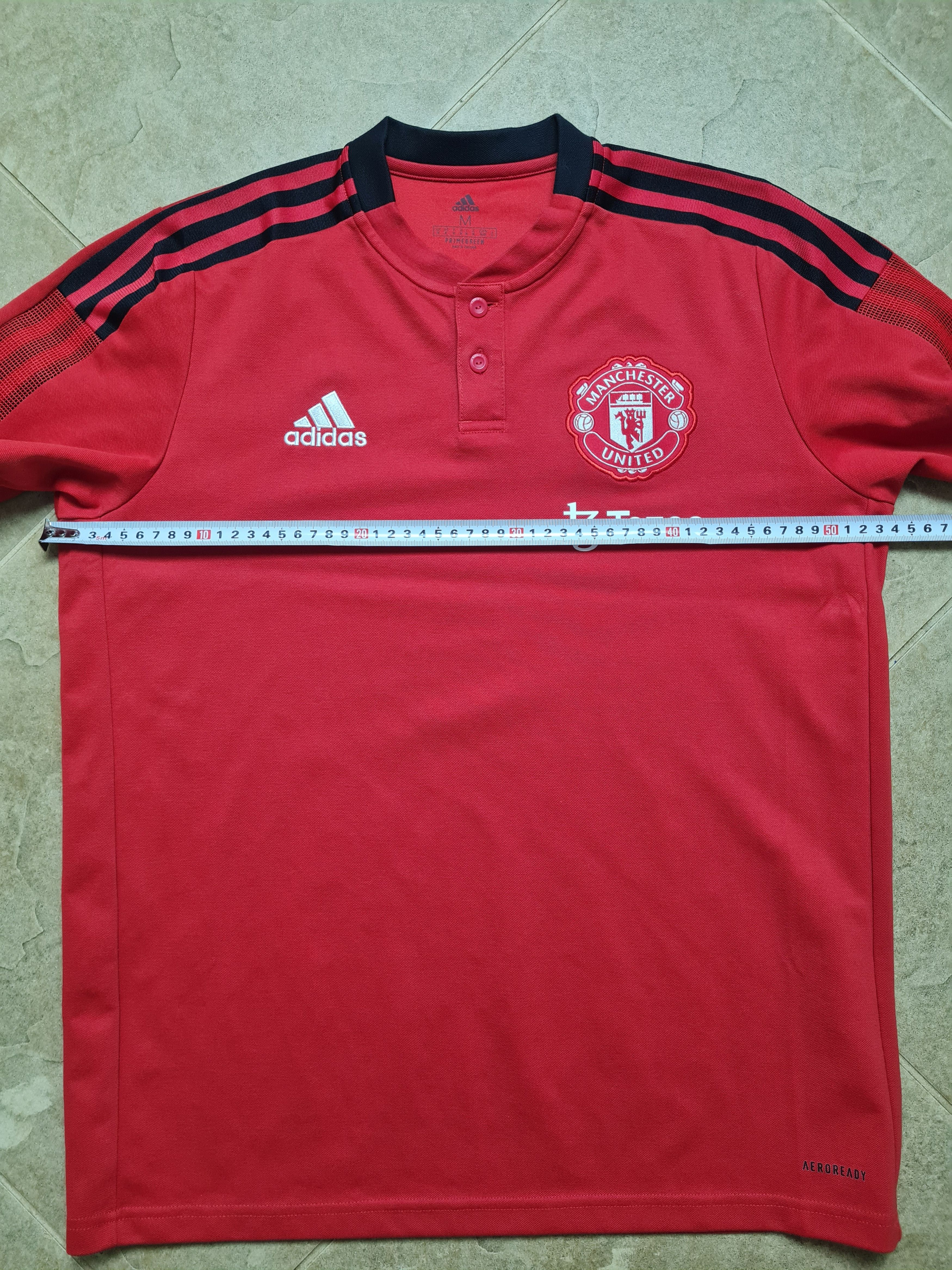 Adidas Polo Adidas Men's Red Manchester United 3-Stripes H63964 Size US M / EU 48-50 / 2 - 5 Thumbnail
