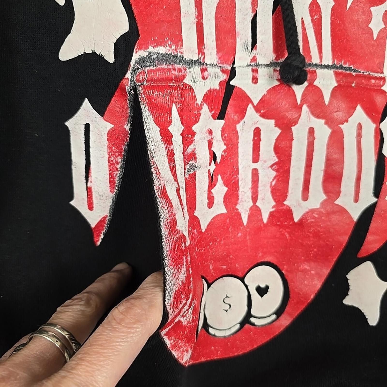 Vintage Evol Love Is A Drug Hoodie Black/ Red Size XS Size US XS / EU 42 / 0 - 4 Thumbnail
