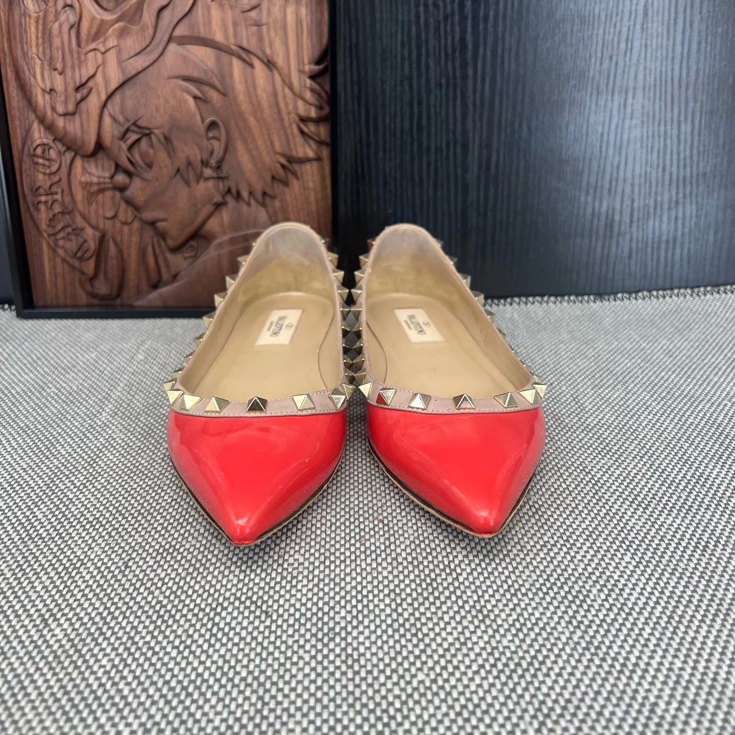 Valentino Valentino Orange Patent Leather Rockstud Flats - Size 36 Size US 5 / IT 35 - 5 Thumbnail