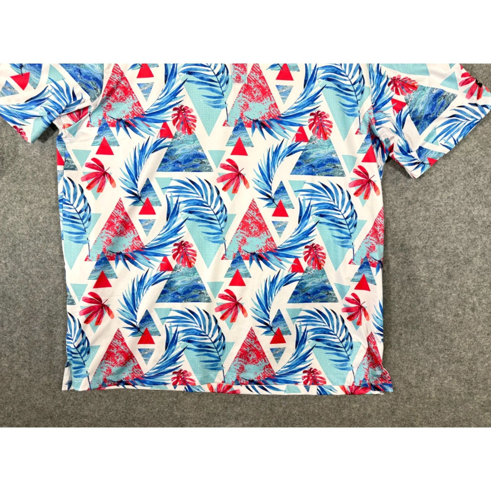 Vintage Yatta Polo Shirt Mens 2XL Blue White Floral Golf Performance Short Sleeve Outdoor Stretch Shirt Size US XXL / EU 58 / 5 - 4 Thumbnail