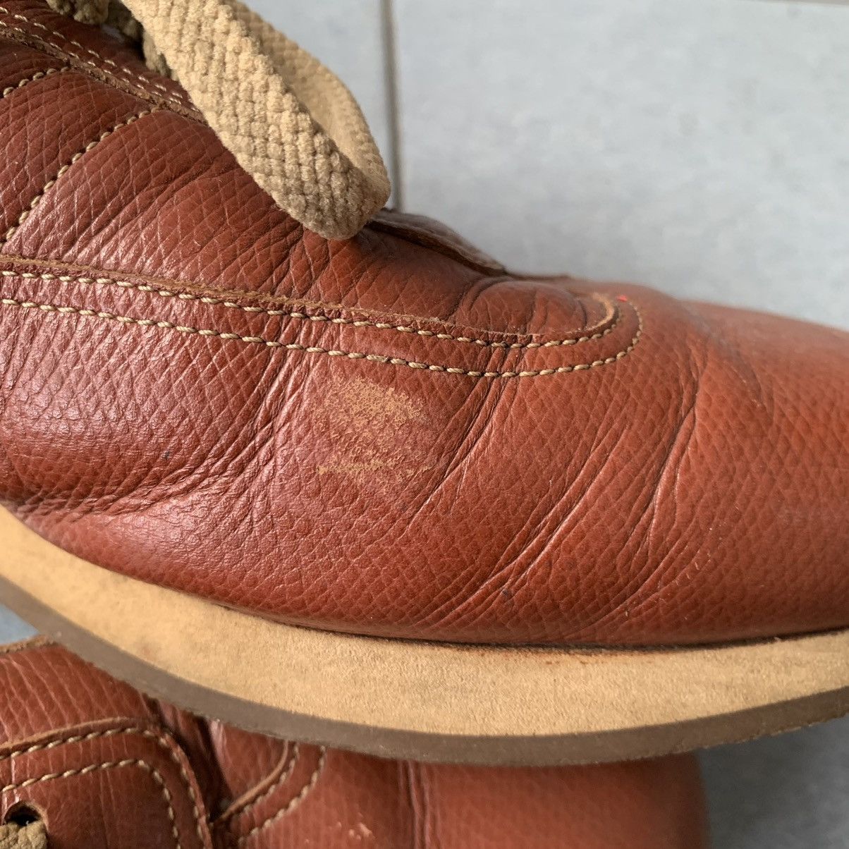 RARE Vintage Burberry Deep Dark Red Leather Unisex Sneakers