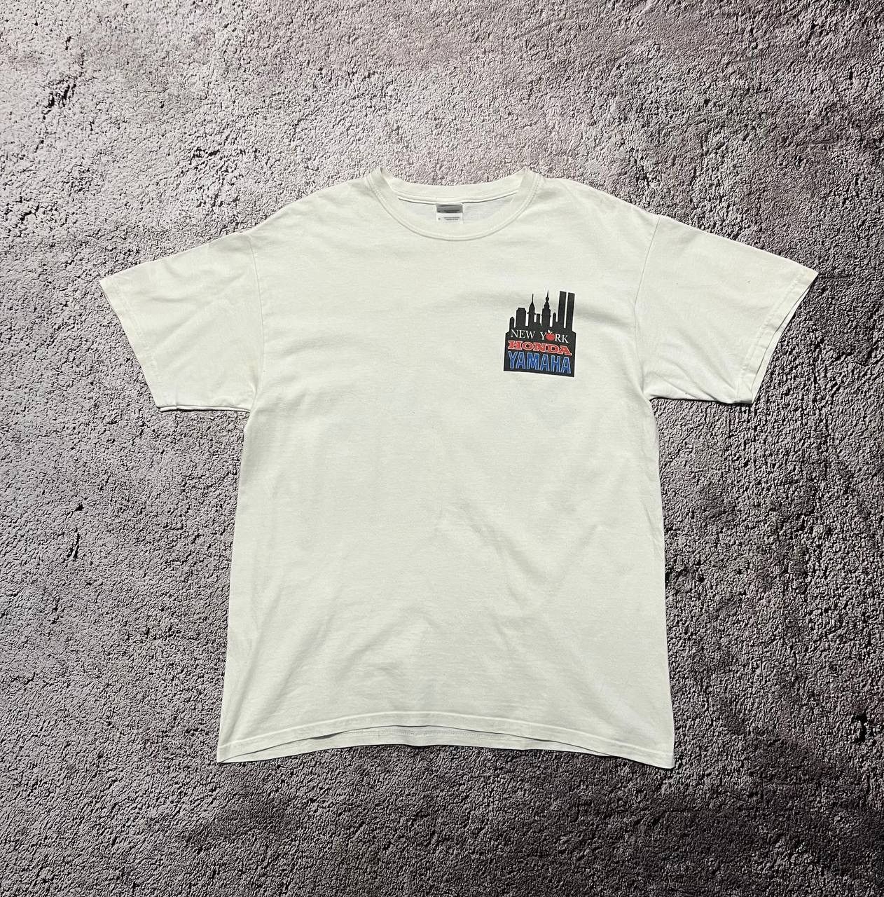 Honda × Vintage Gildan T-Shirt White New York Honda Yamaha Printed Size L Size US L / EU 52-54 / 3 - 3 Thumbnail