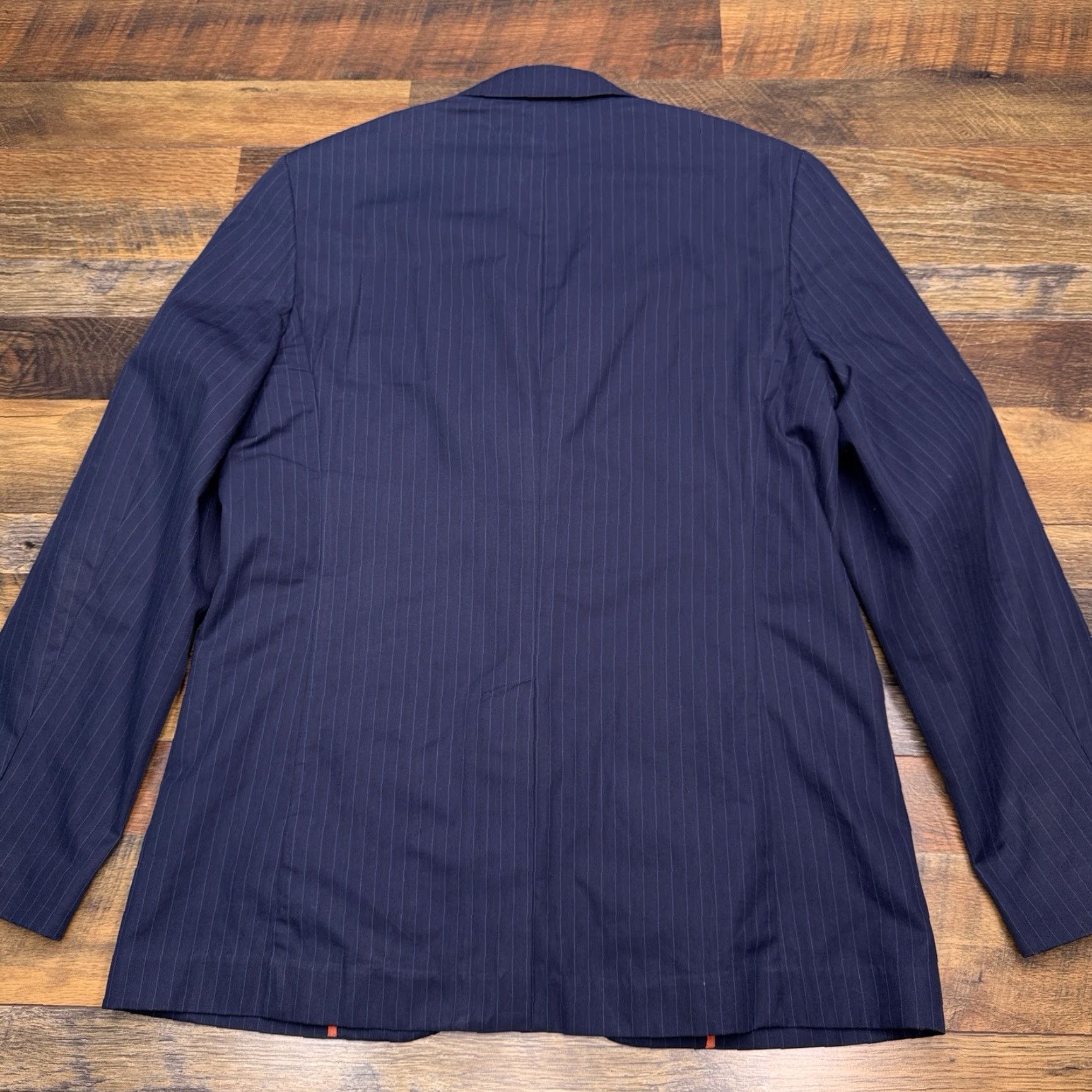Tommy Hilfiger Tommy Hilfiger Sport Coat Large Navy Blue Pinstripe Cotton Blazer Size 42R - 3 Thumbnail