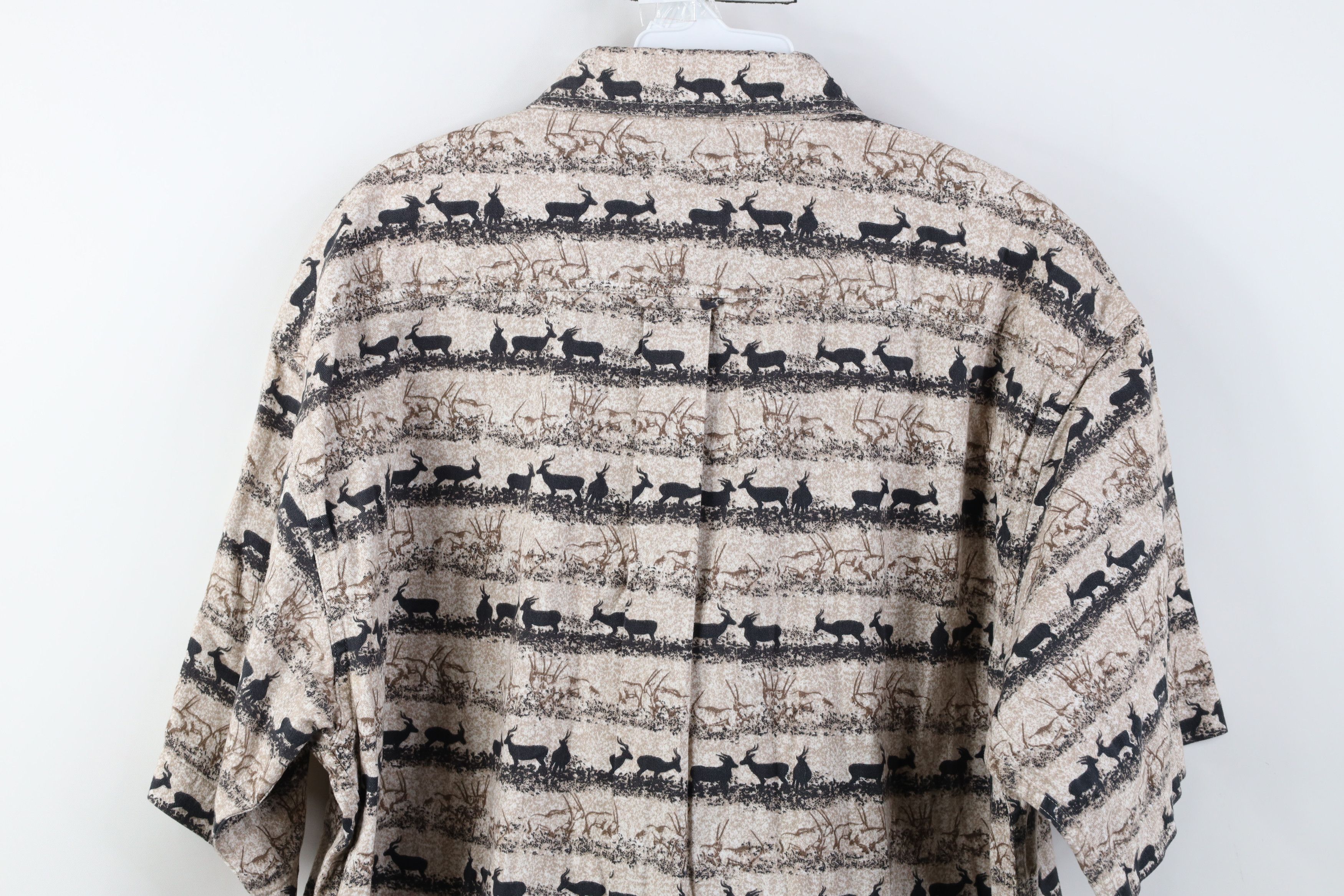Cabelas Vintage Cabelas Antelope Print Short Sleeve Button Shirt Size US L / EU 52-54 / 3 - 10 Thumbnail