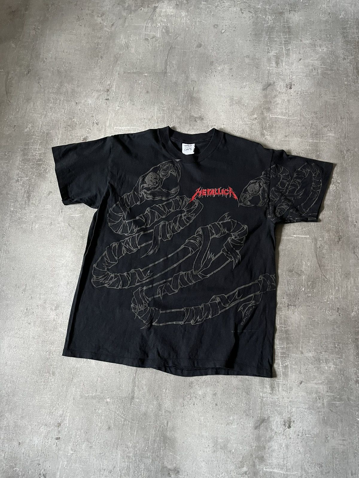 image of Band Tees x Metallica Vintage Metallica 1992 T-Shirt All Over Print in Black, Men's (Size XL)