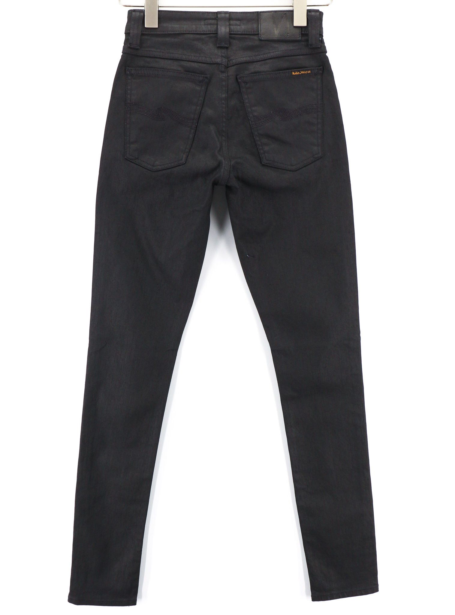 Nudie Jeans SKINNY LIN W27/L34 Black In Black Organic Cotton 80464 Size 27" / US 4 / IT 40 - 2 Thumbnail