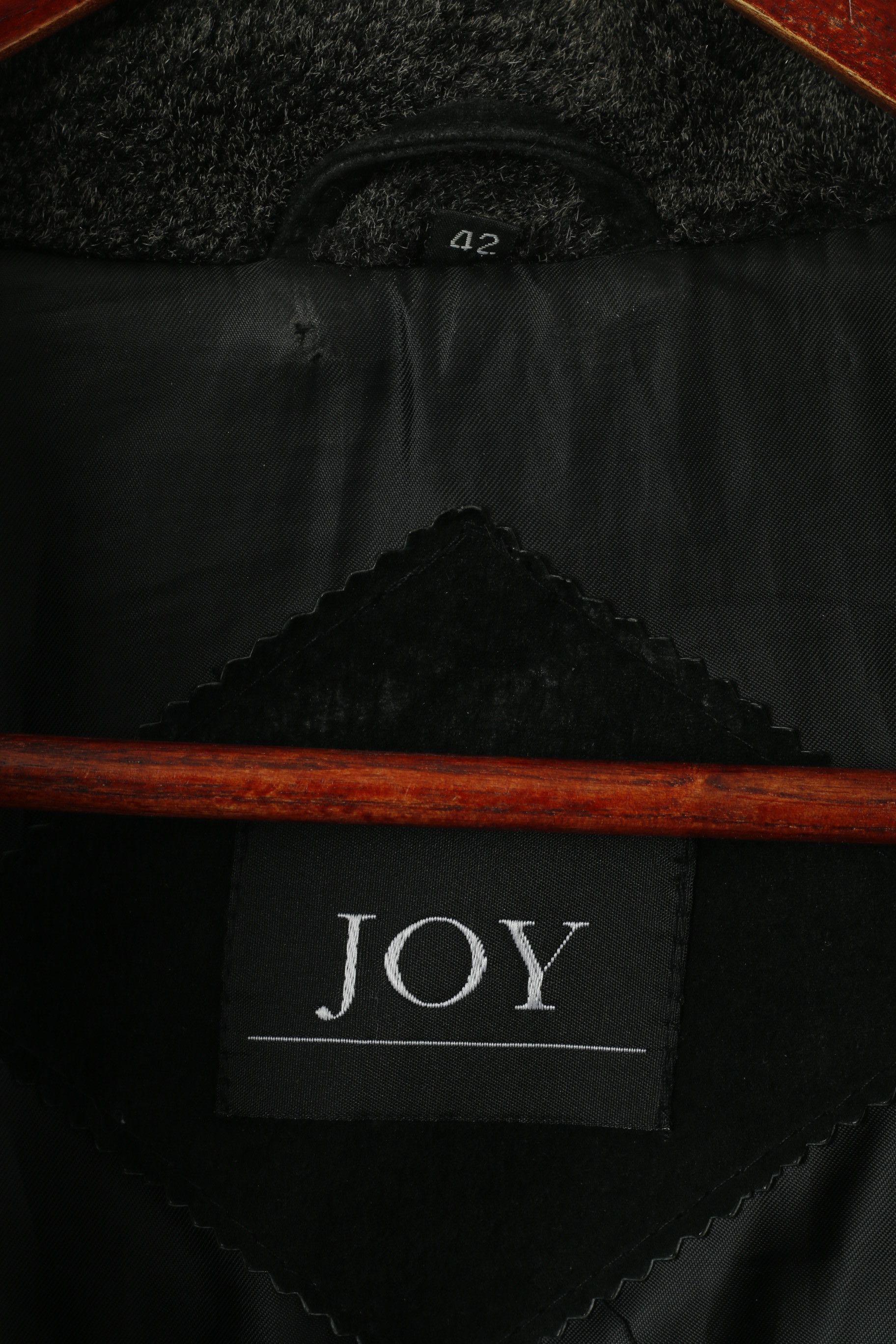 Vintage Joy Women 42 M Jacket Charcoal Leather Suede 7153 Size M / US 6-8 / IT 42-44 - 4 Thumbnail
