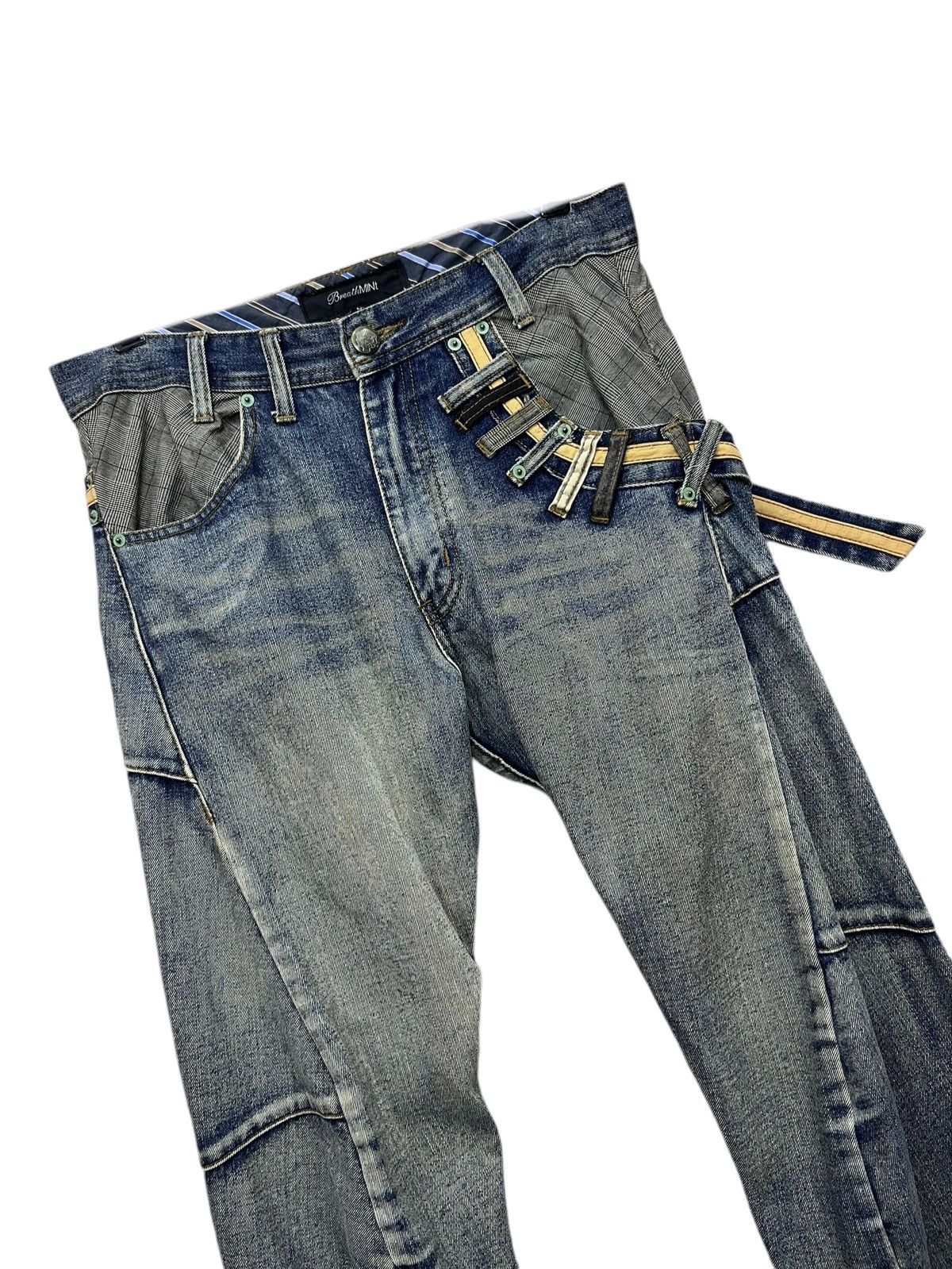 Breath & Stone BREATHMINT Grunge Double Waist Slanted Mudwash Exotic Denim Size US 31 - 8 Thumbnail